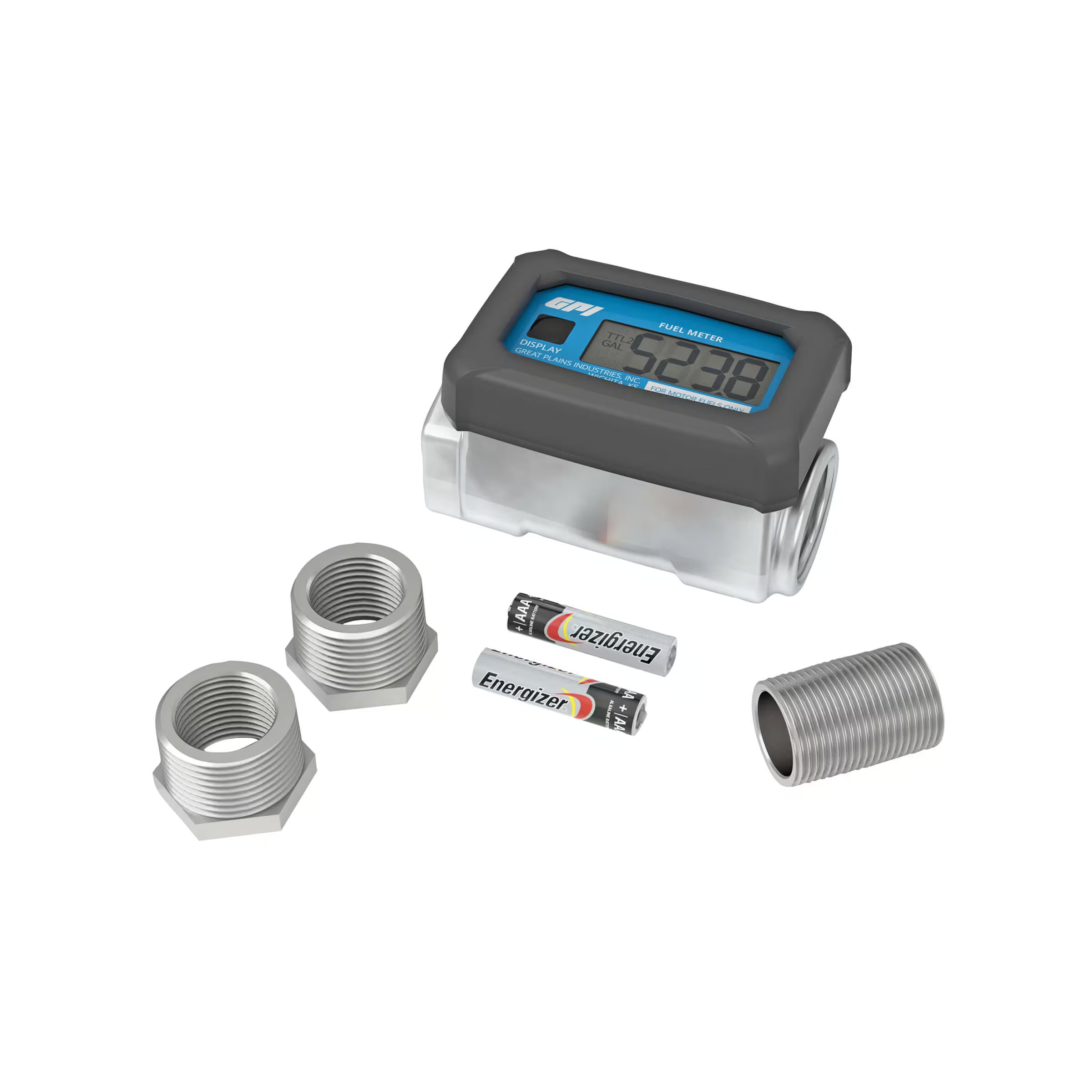 3-30 GPM End of Hose NPT Fuel Meter with Battery Powered Display