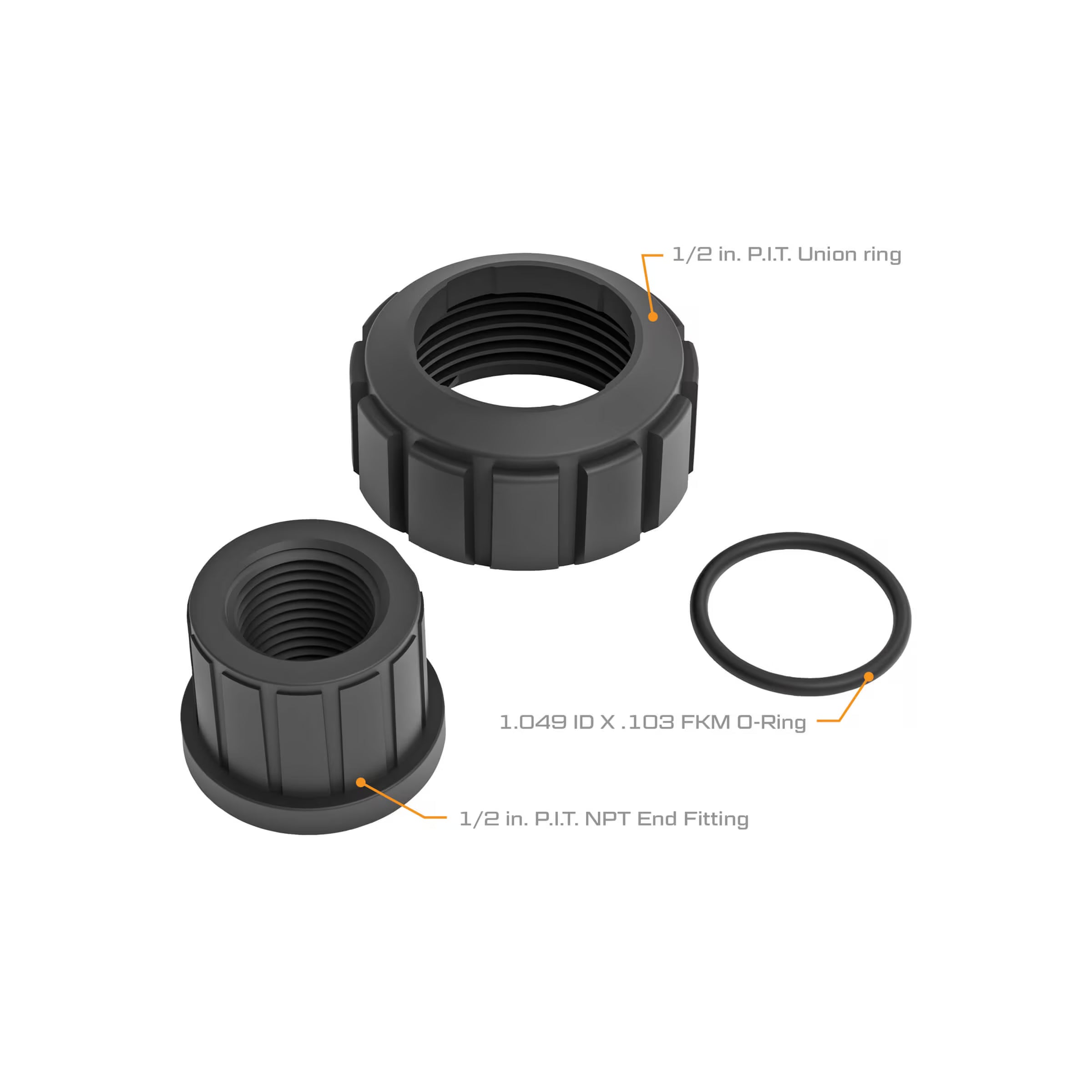Replacement Seal and Fittings for 1/2-inch G2 PVDF Meter