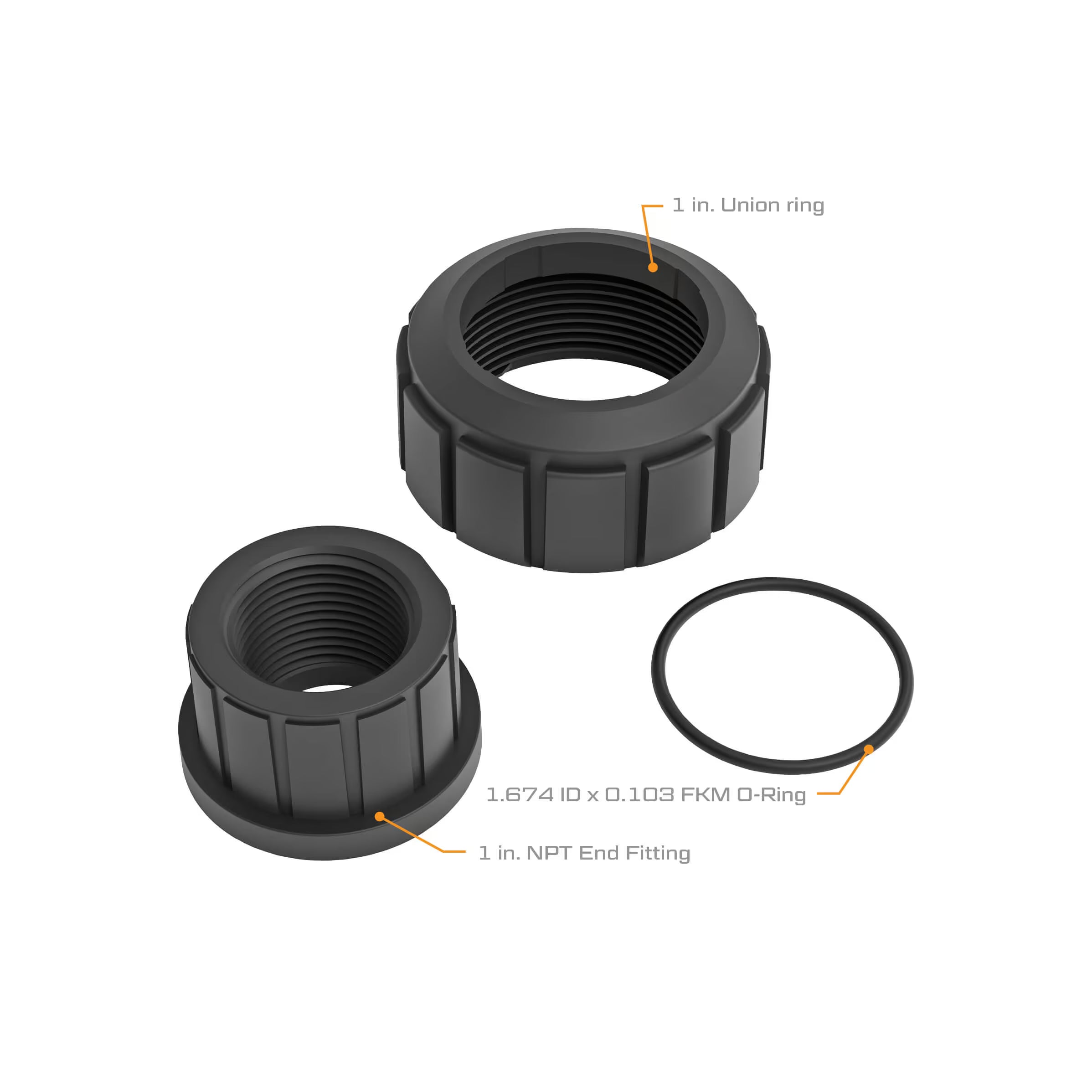 Replacement Seal and Fittings for 1-inch G2 PVDF Meter