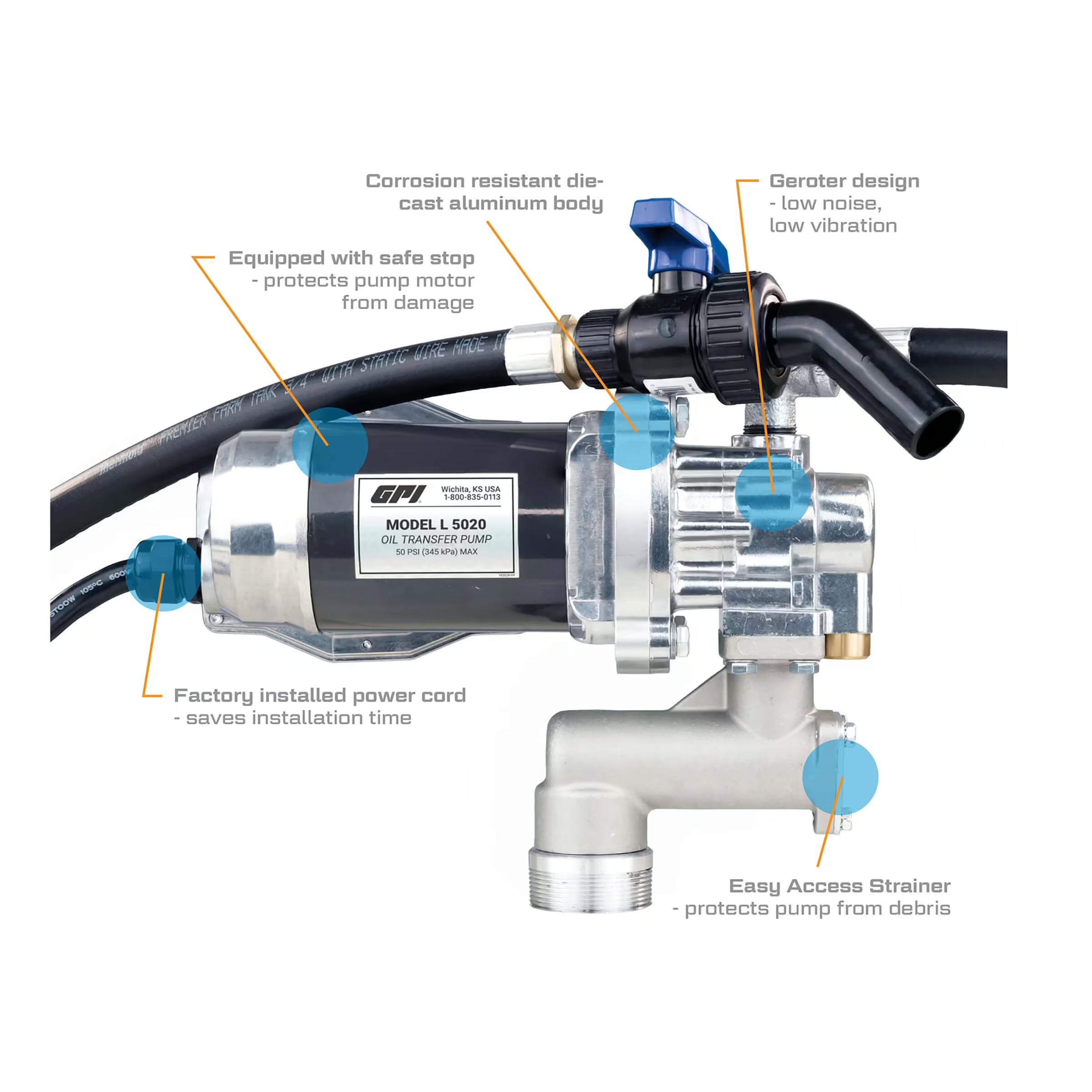 5 GPM 12V Oil Transfer Pump