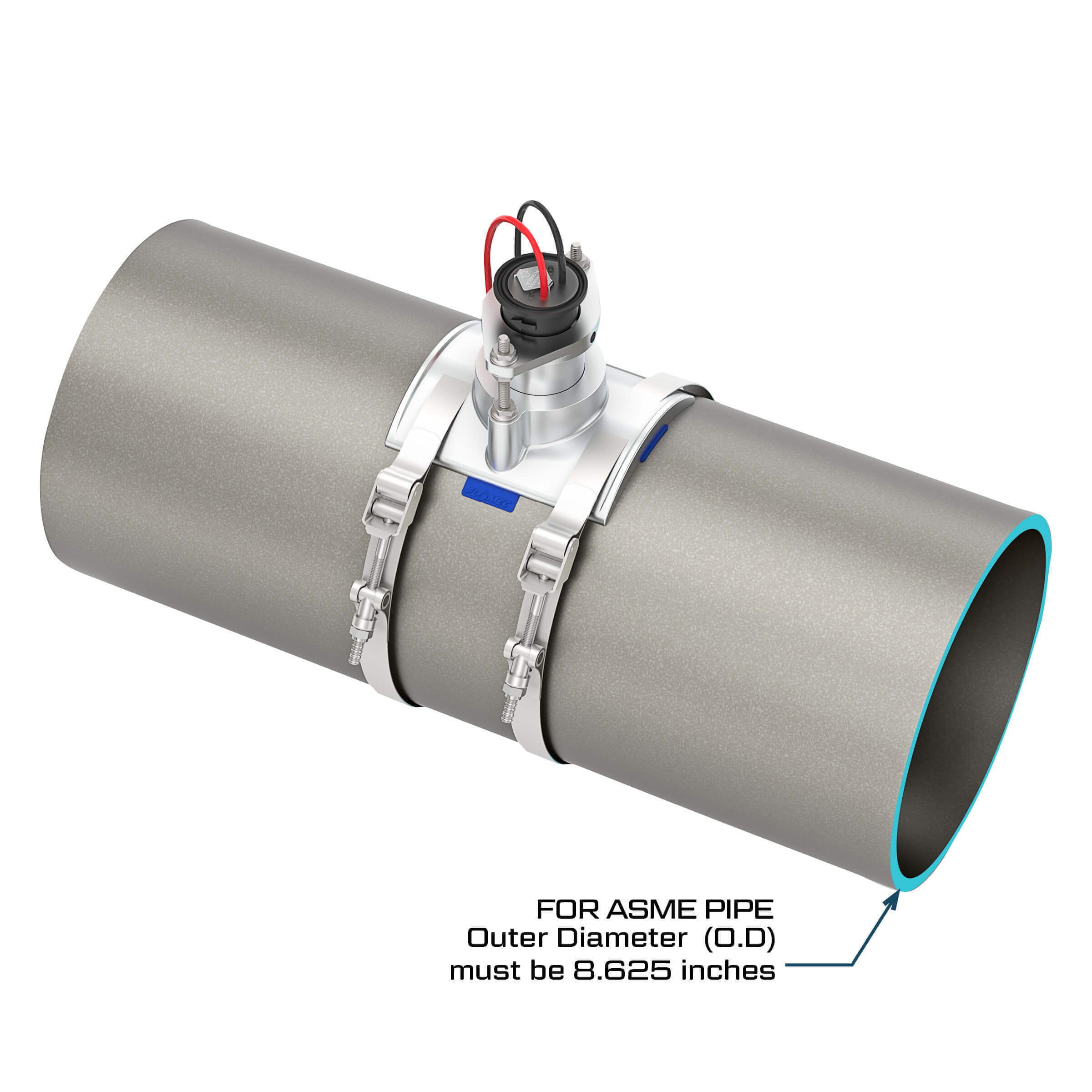 8" Ultrasonic Flow Sensor with Saddle for NPS IPS Pipe