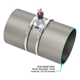 12" Ultrasonic Flow Sensor with Saddle for NPS IPS Pipe