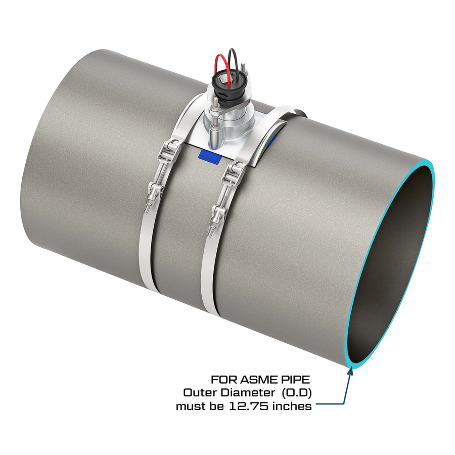 12" Ultrasonic Flow Sensor with Saddle for NPS IPS Pipe