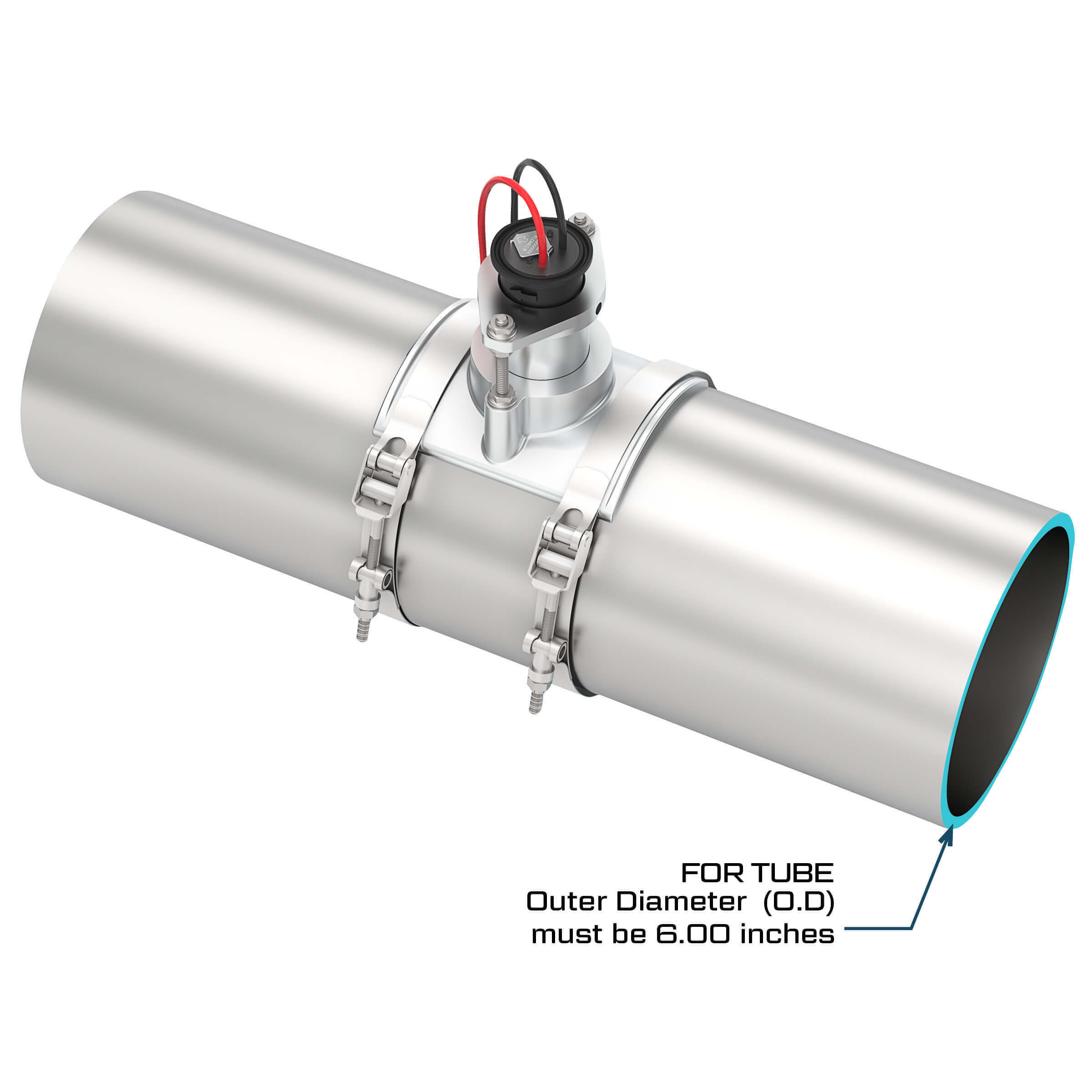 6" Ultrasonic Flow Sensor with Saddle for Tube