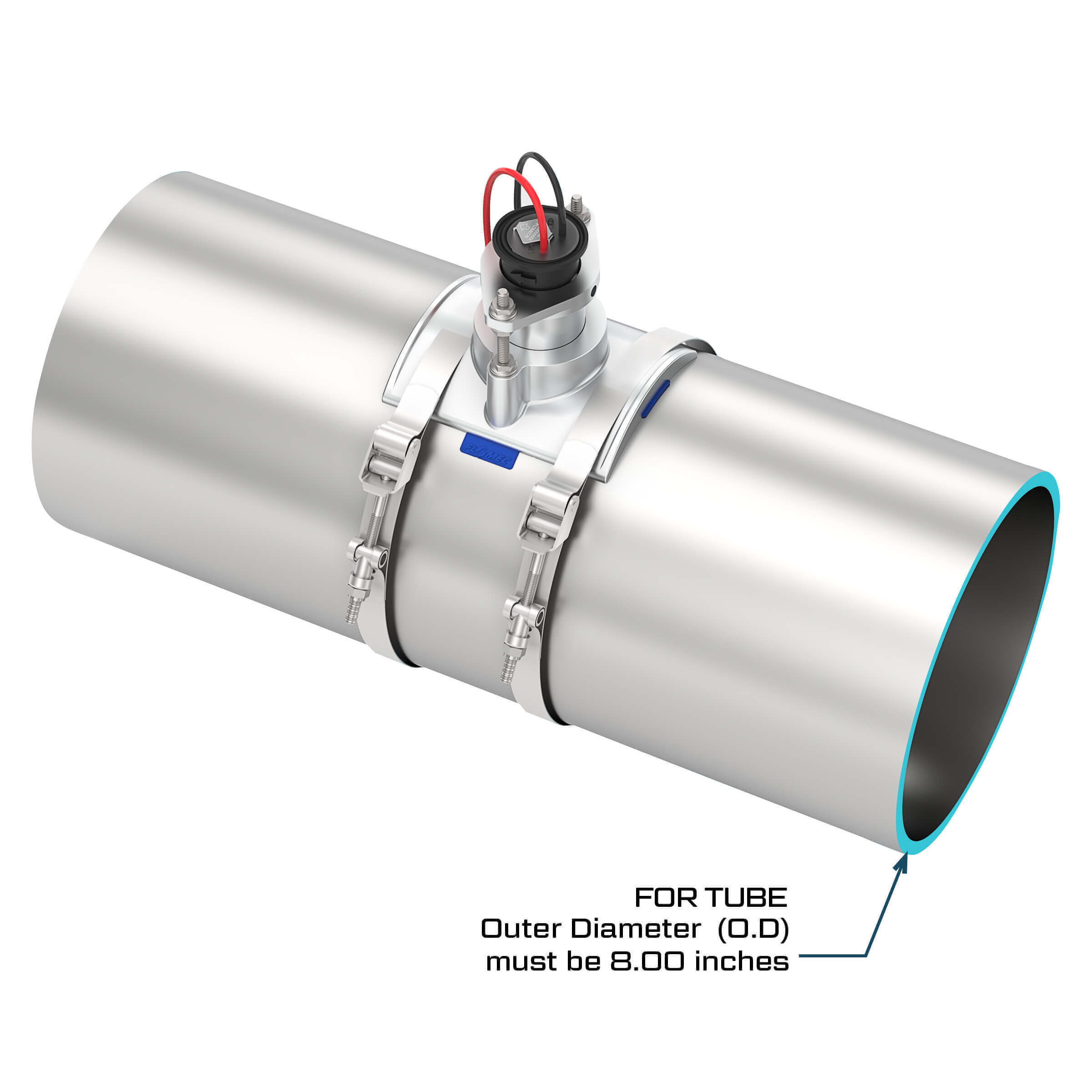 8" Ultrasonic Flow Sensor with Saddle for Tube