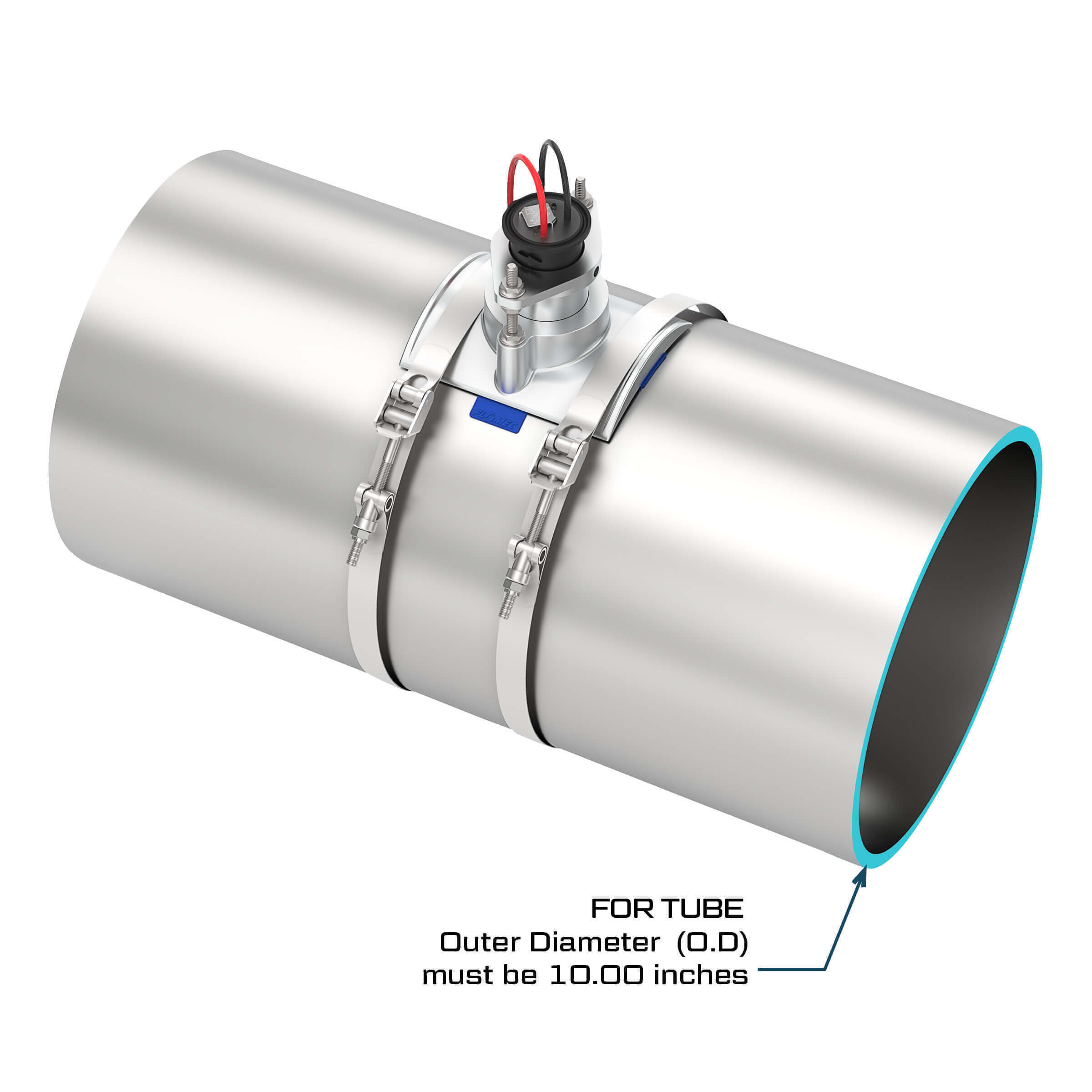 10" Ultrasonic Flow Sensor with Saddle for Tube
