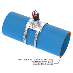8" Ultrasonic Flow Sensor with Saddle for Plastic Irrigation Pipe (PIP)