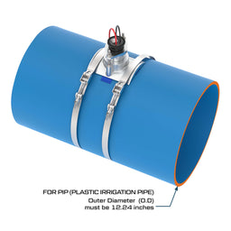12" Ultrasonic Flow Sensor with Saddle for Plastic Irrigation Pipe (PIP)