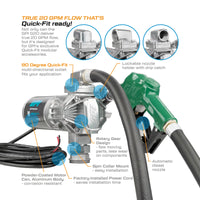 20 GPM 12V DC Fuel Transfer Pump with Auto Diesel Nozzle