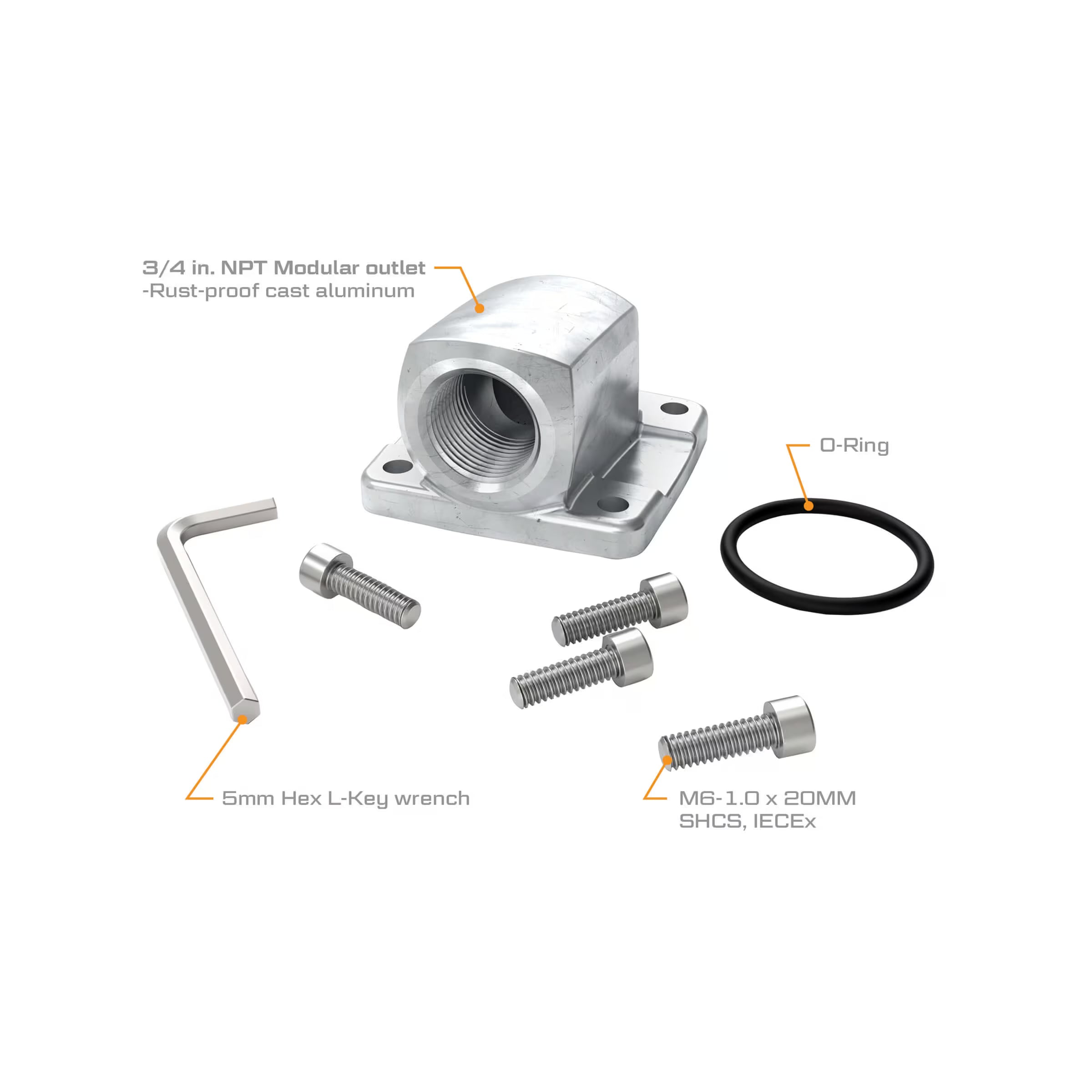 G-Series & V-Series Fuel Transfer Pumps Quick-Fit 3/4-Inch NPT 90 Degree Outlet Kit