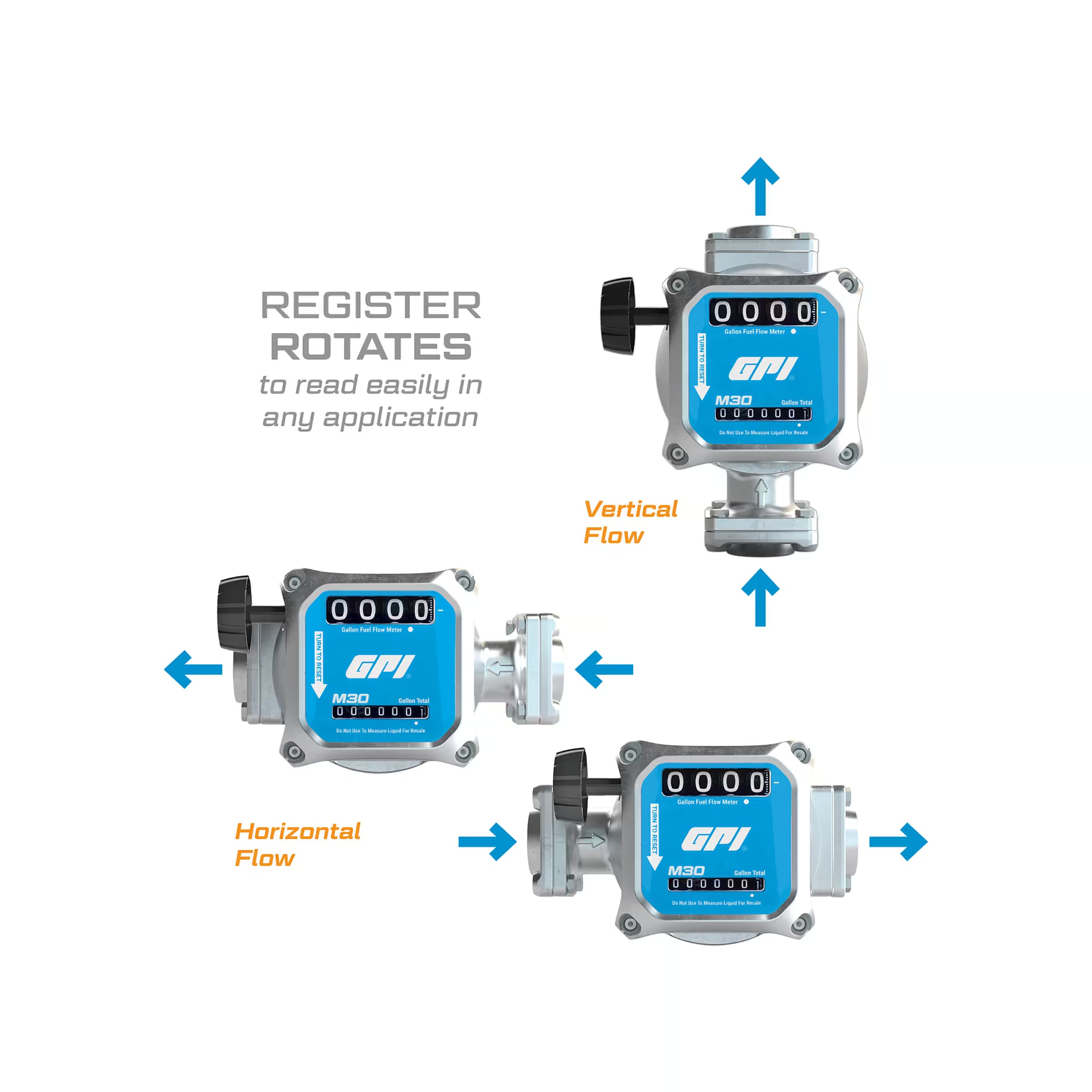 5-30 GPM 2% Mechanical Fuel Meter 1 Inch BSPP