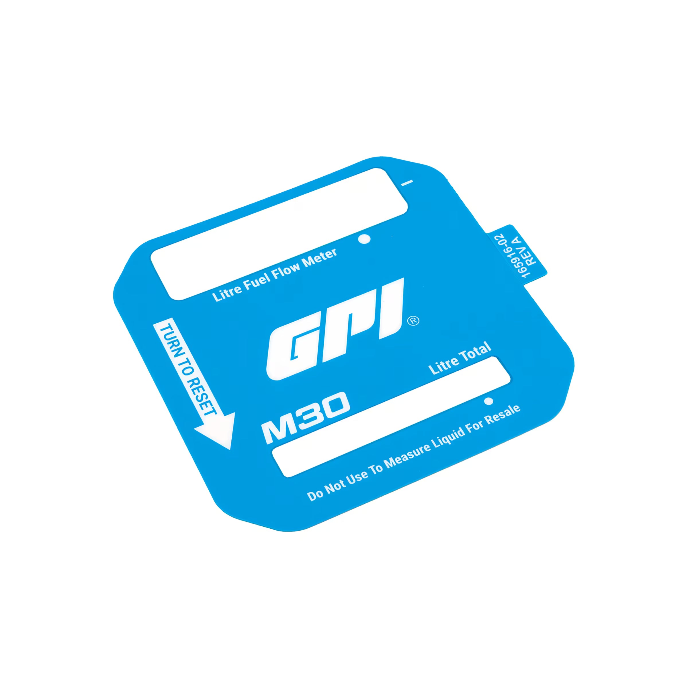 M30 Fuel Meters Litre Display Faceplate Decal, GPI
