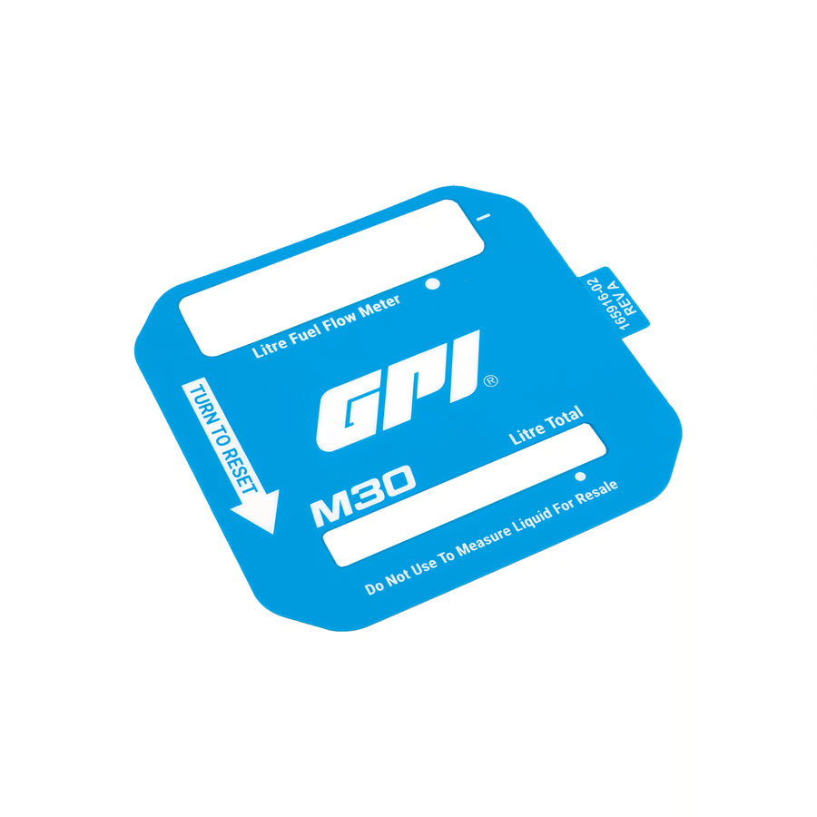 M30 Fuel Meters Litre Display Faceplate Decal, GPI