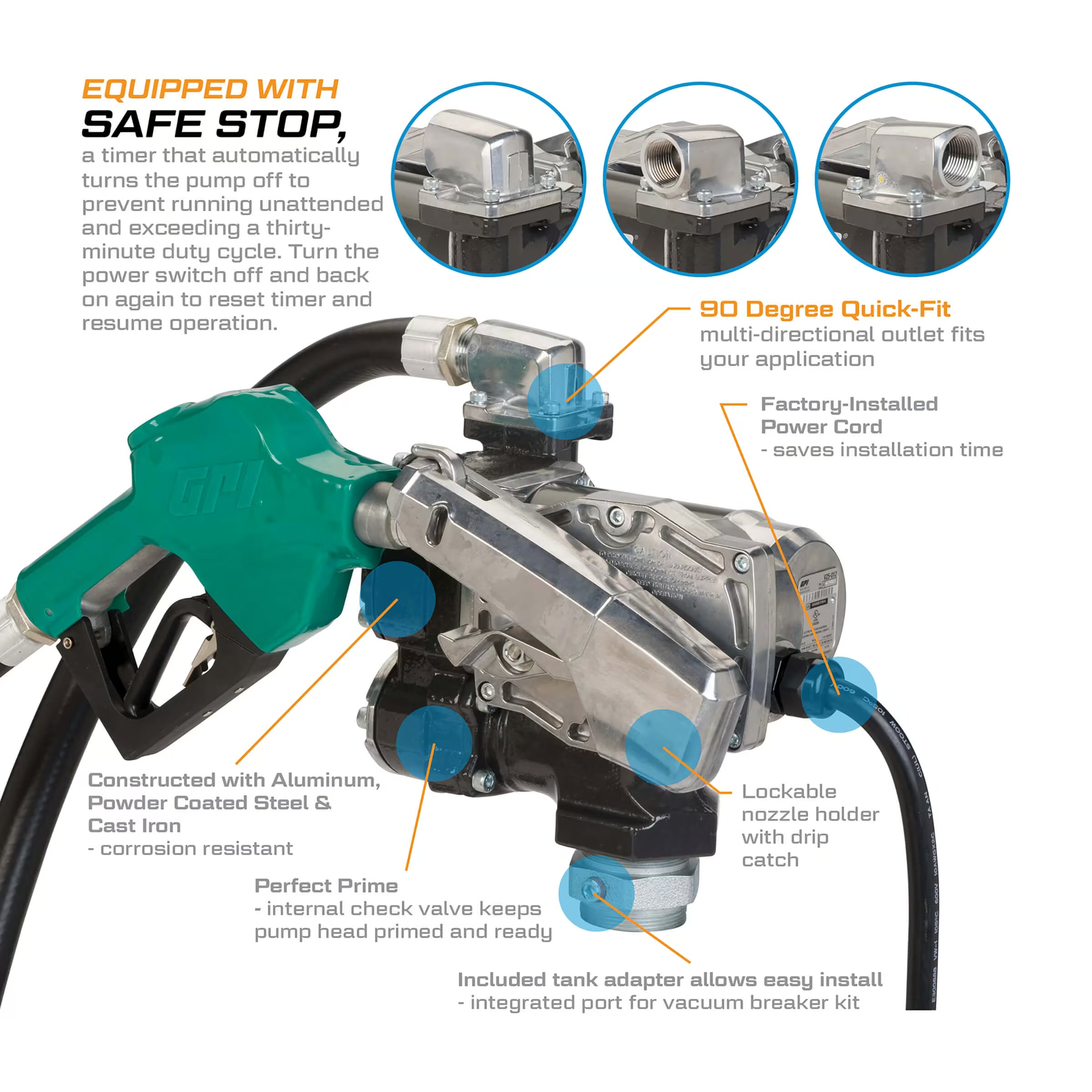 25 GPM 12V DC Fuel Transfer Pump with Auto Diesel Nozzle