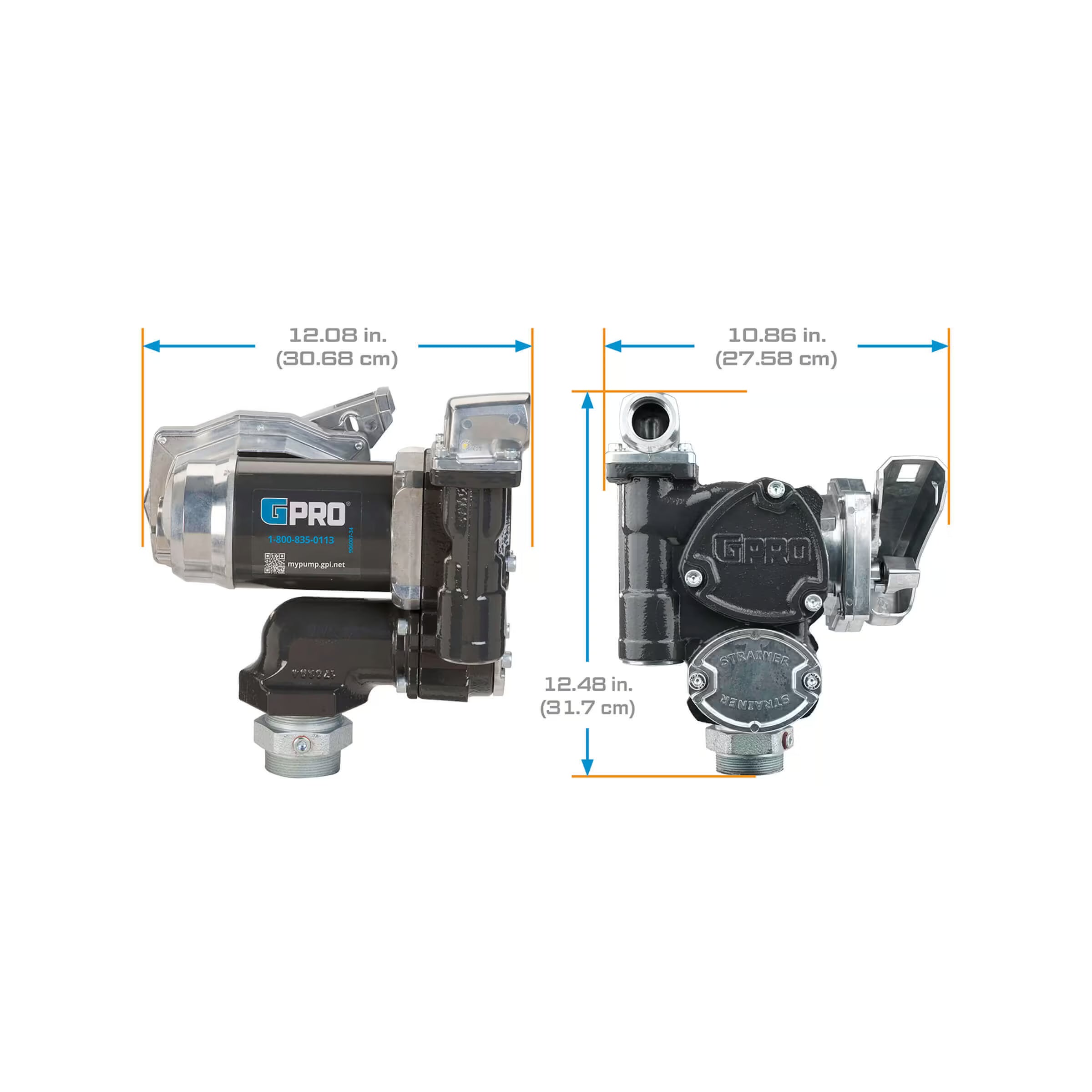 25 GPM 12V  DC Fuel Transfer Pump for -40° F to 125° F with Auto Diesel Nozzle