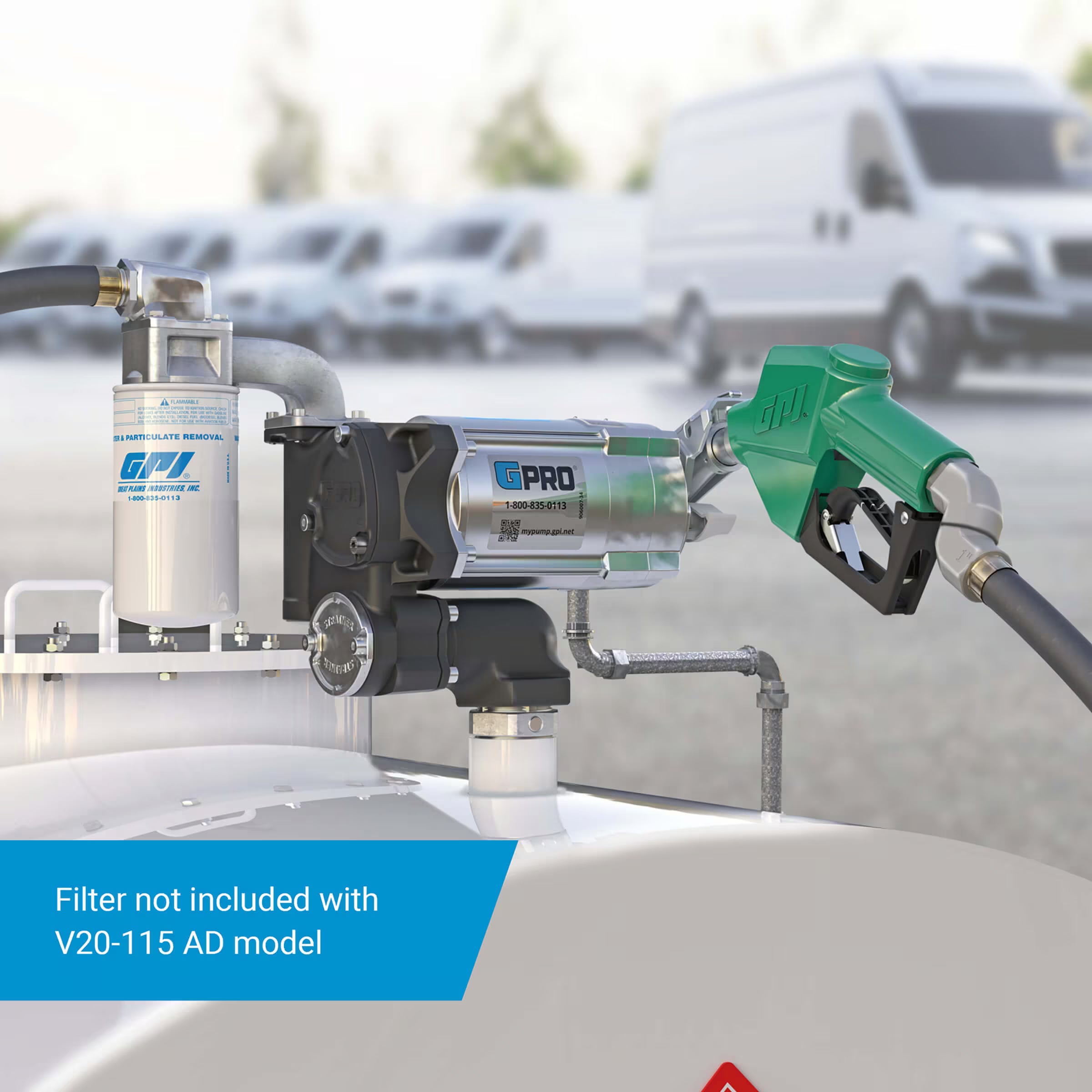 20 GPM 115V AC Fuel Transfer Pump with Auto Diesel Nozzle