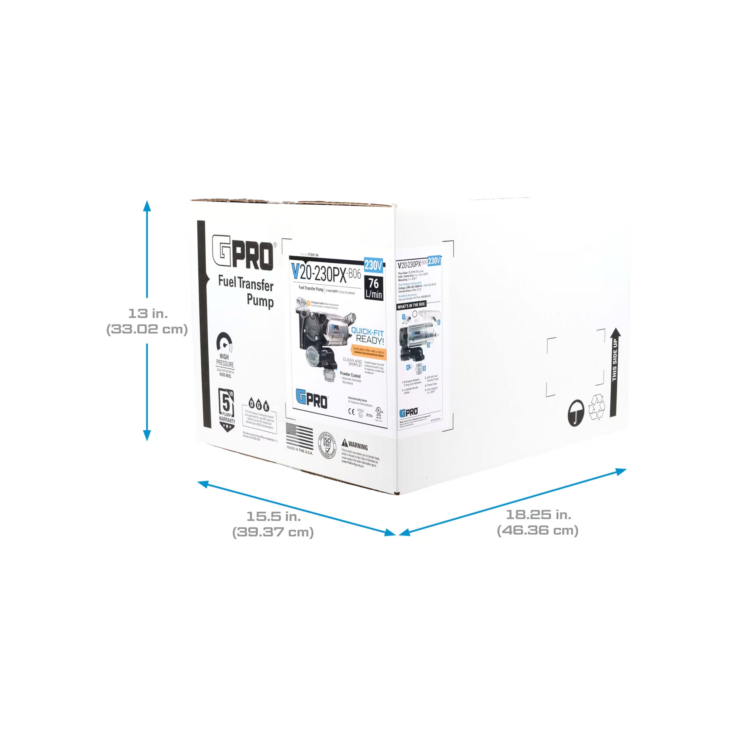 GPRO V-SERIES ATEX-IECEx APPROVED 76 L/min 230V FUEL TRANSFER PUMP