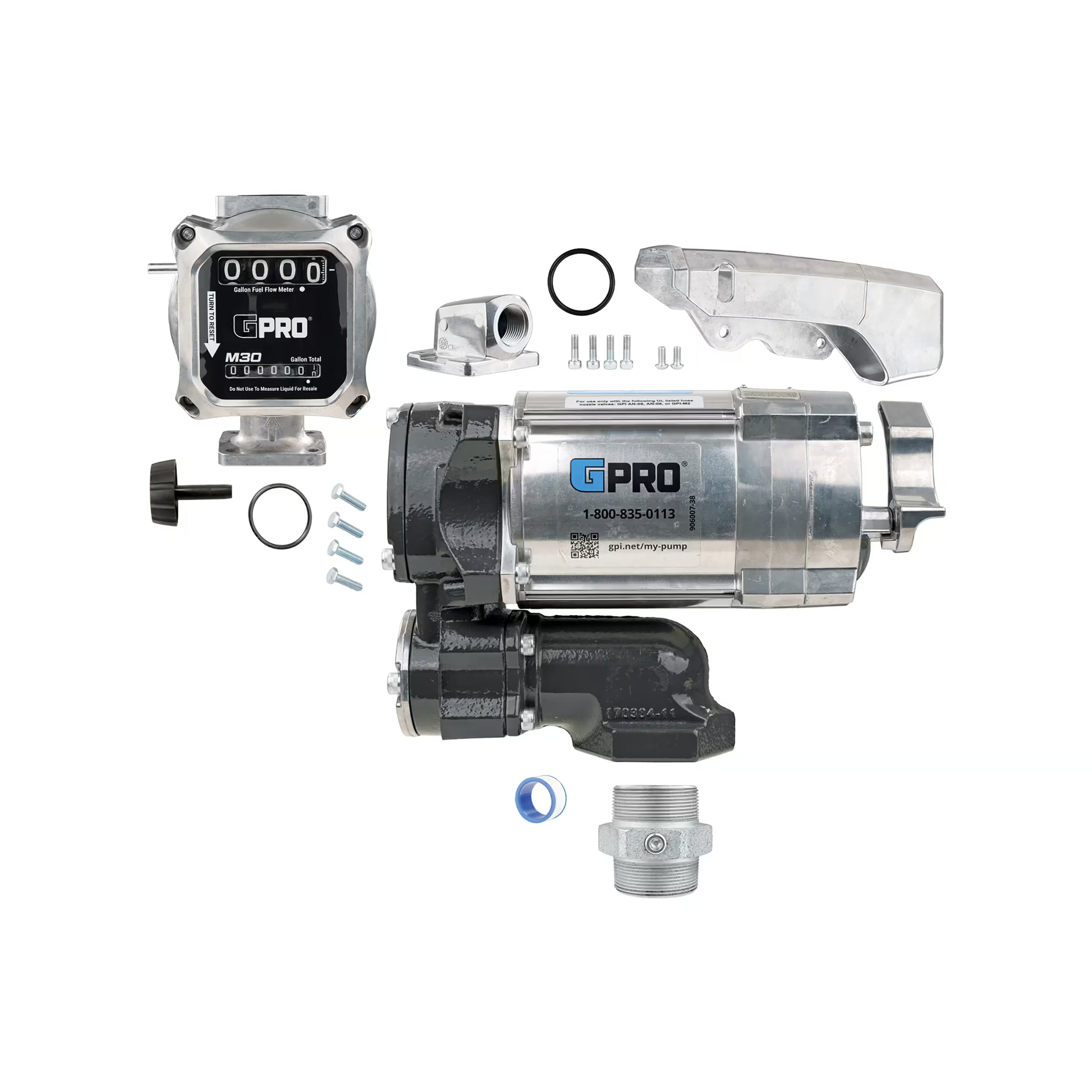 20 GPM 115V AC Fuel Transfer Pump with 5-30 GPM Meter, 1-inch Outlet