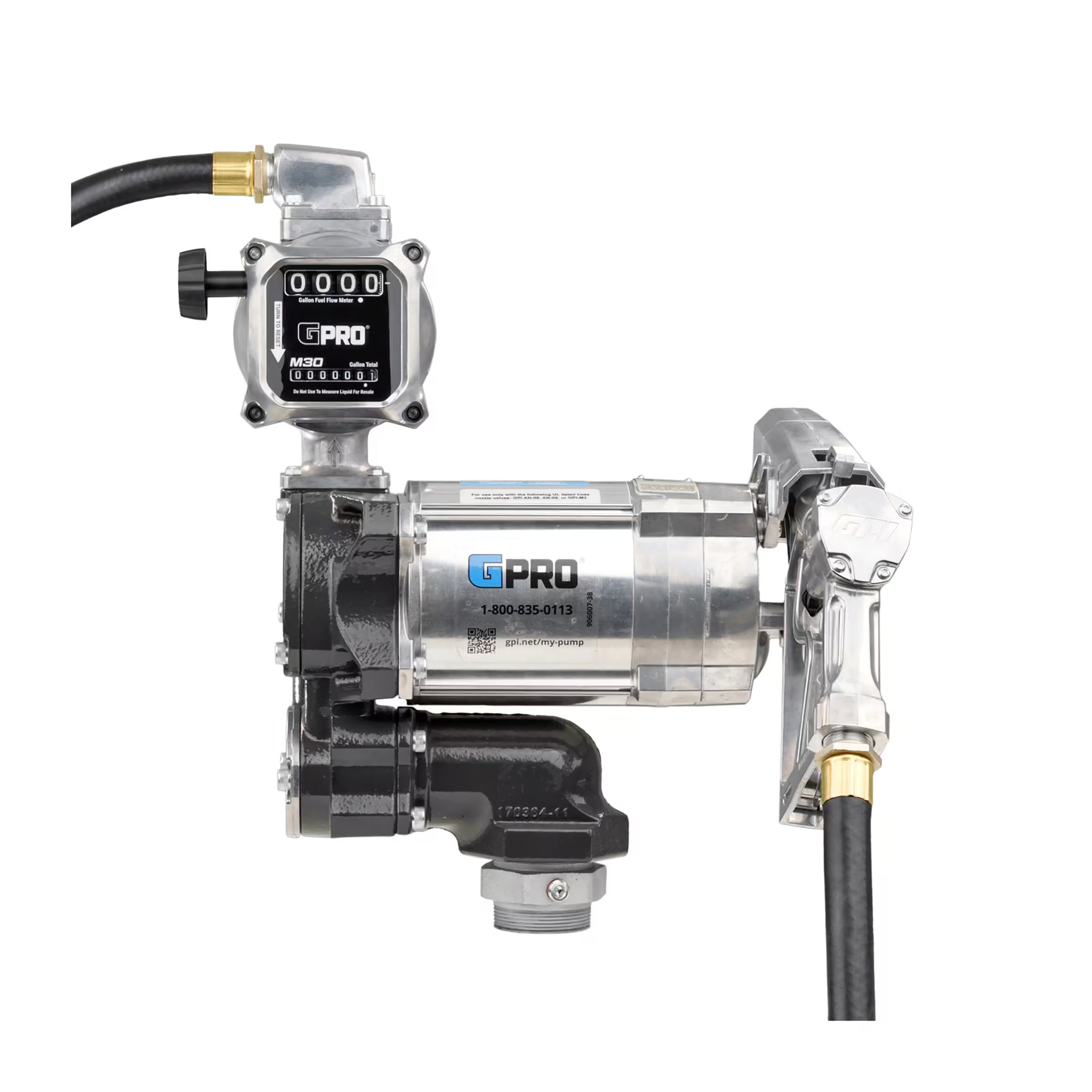 20 GPM 115V AC Fuel Transfer Pump with 5-30 GPM Meter, Manual Unleaded Nozzle