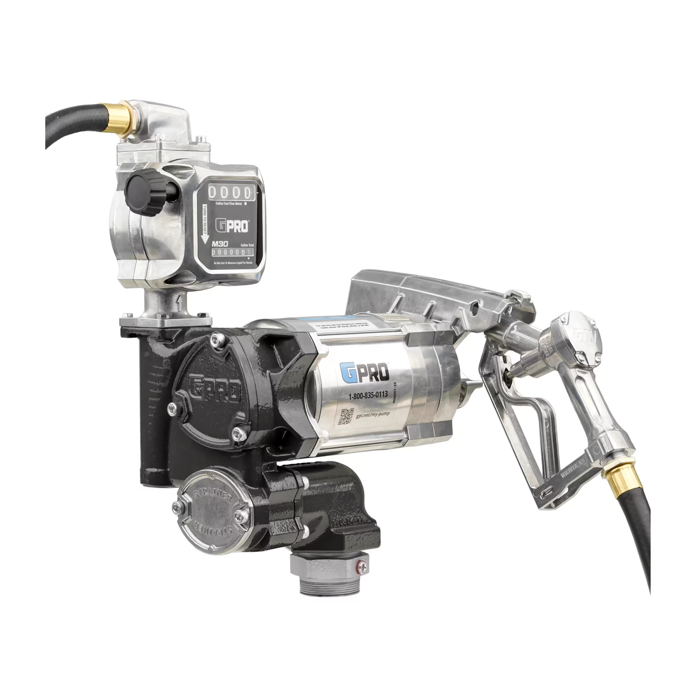 20 GPM 115V AC Fuel Transfer Pump with 5-30 GPM Meter, Manual Unleaded Nozzle
