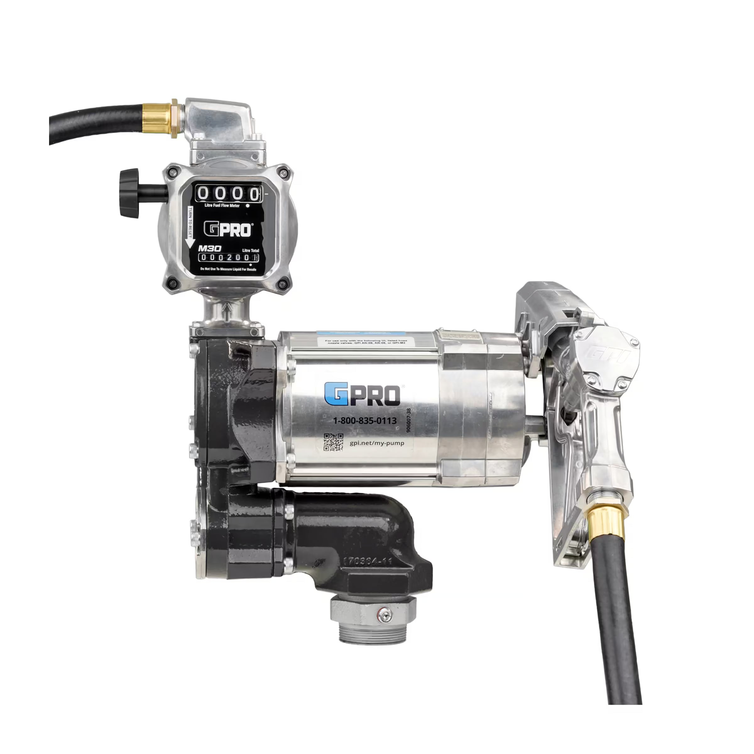 20 GPM 115V AC Fuel Transfer Pump with 19-114 L/min Meter, Manual Unleaded Nozzle