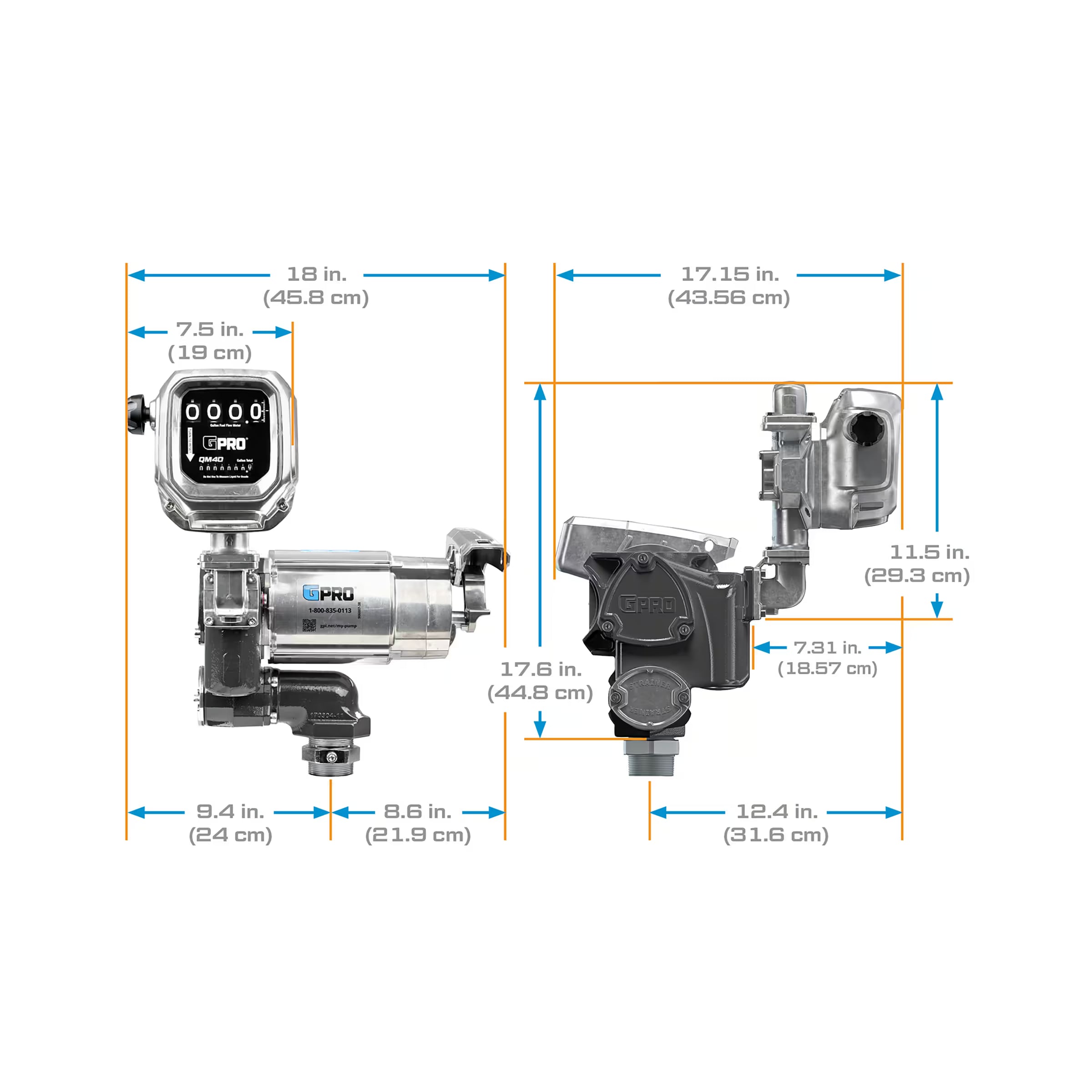 35 GPM 120V AC Fuel Transfer Pump with 2-40 GPM Meter, Auto Diesel Nozzle