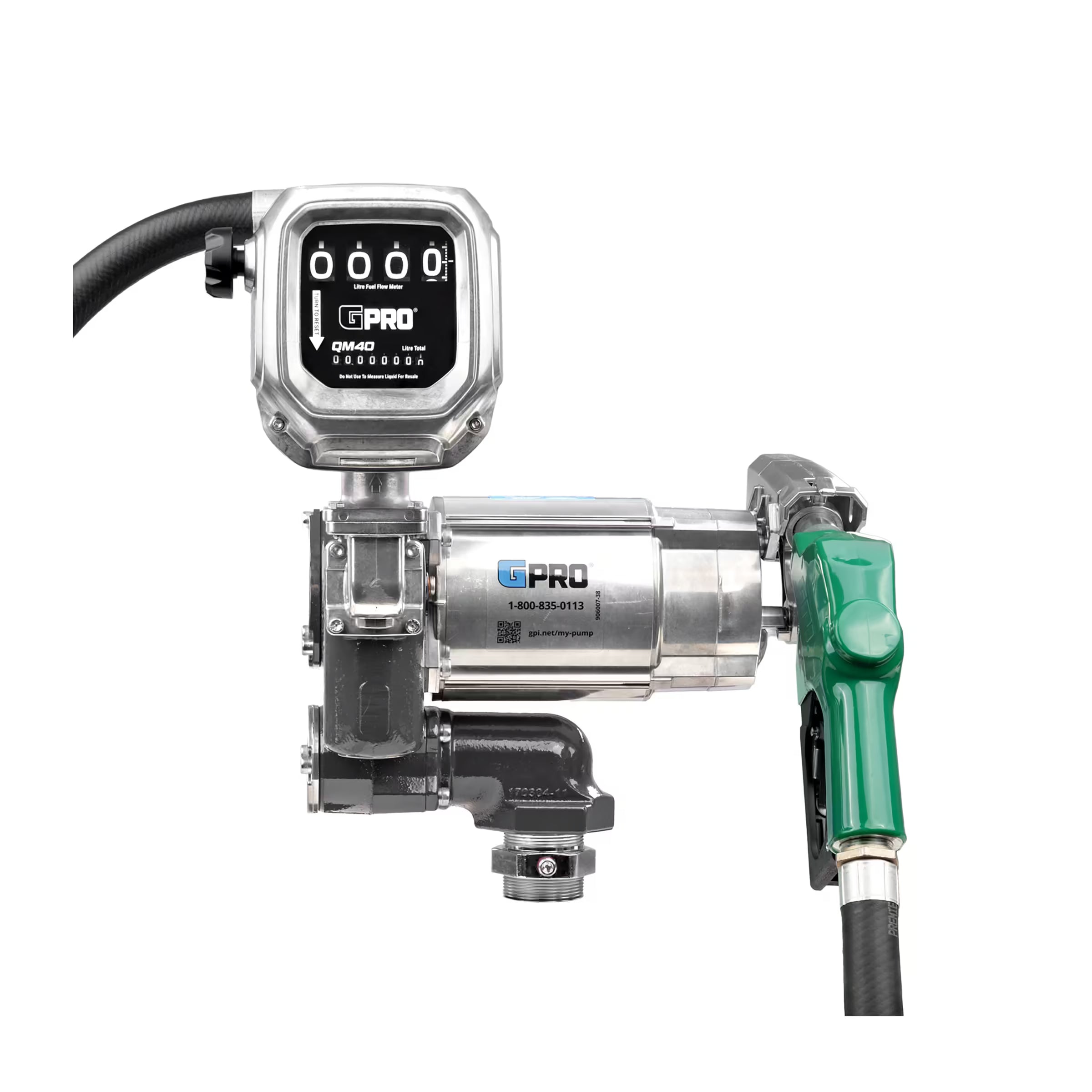 35 GPM 120V AC Fuel Transfer Pump with 8-150 L/min Meter, Auto Diesel Nozzle
