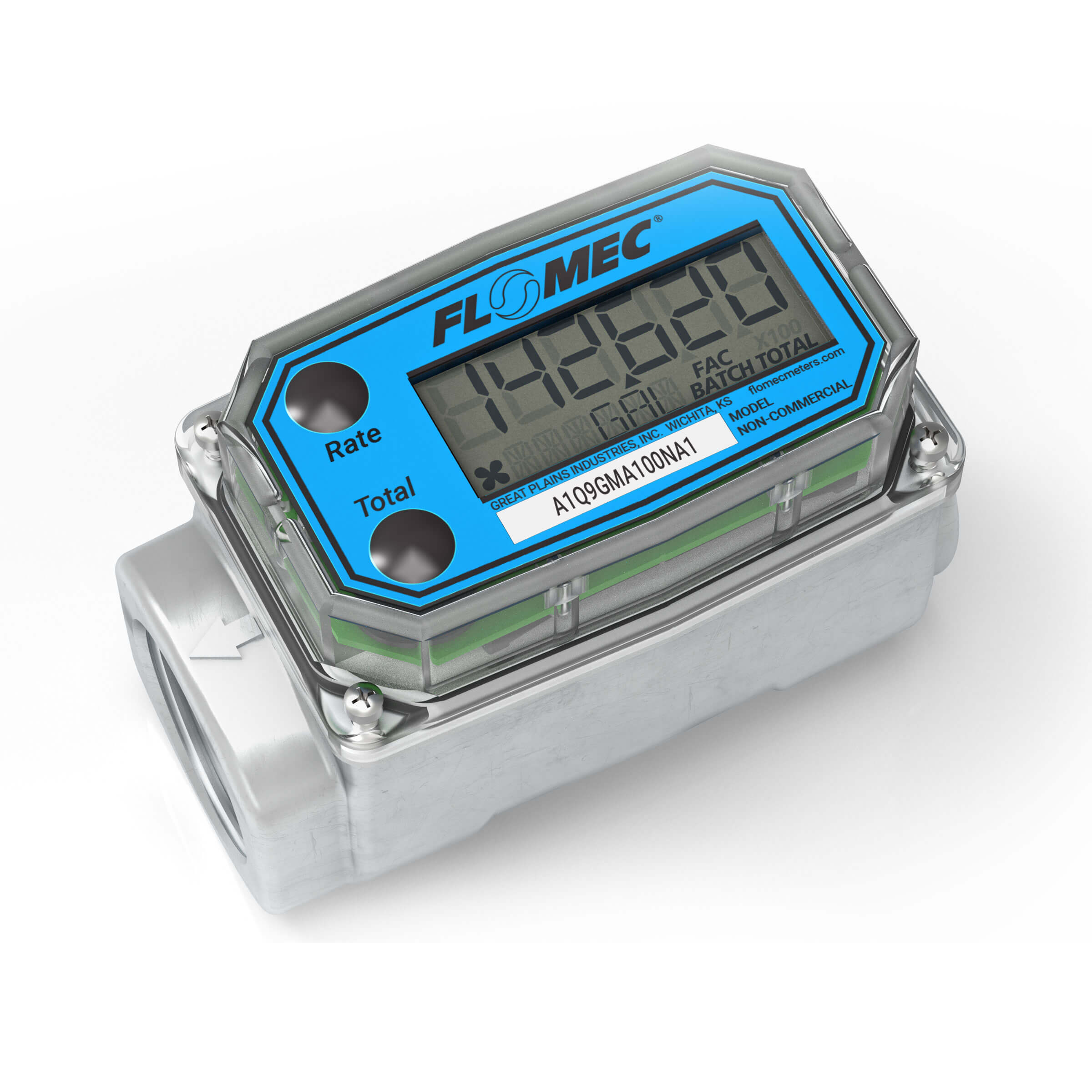 1" Turbine Aluminum NPT A1 Flow Meter with Digital Display, Hazardous Area Approved