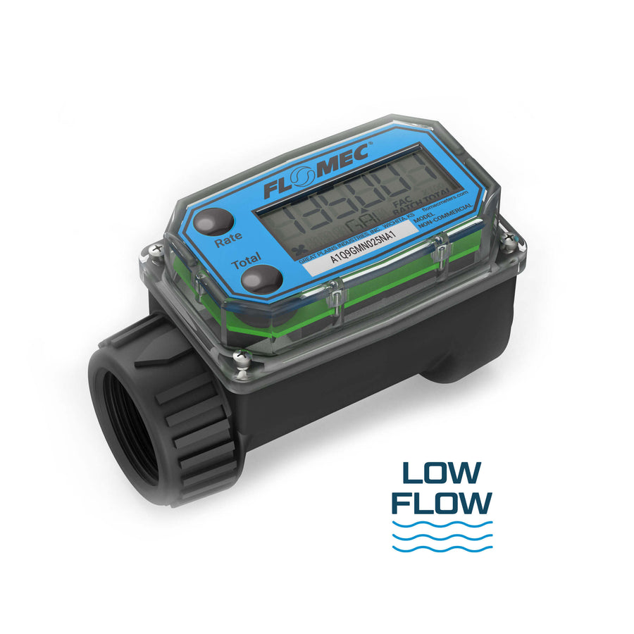 1" Turbine Nylon NPT A1 Flow Meter with Digital Display, Low Flow, Hazardous Area Approved
