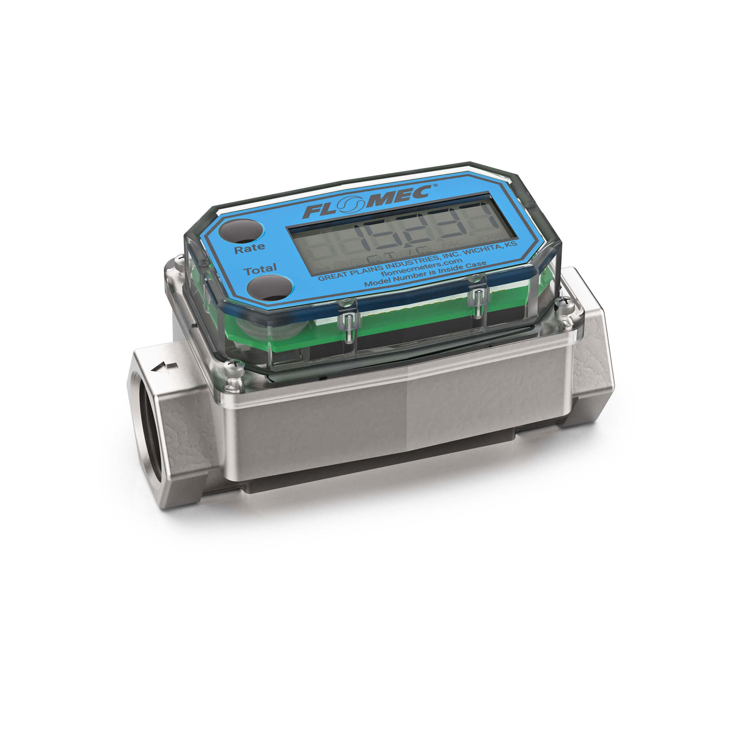 3/4" Turbine Aluminum NPT G2 Flow Meter with Digital Display, Hazardous Area Approved