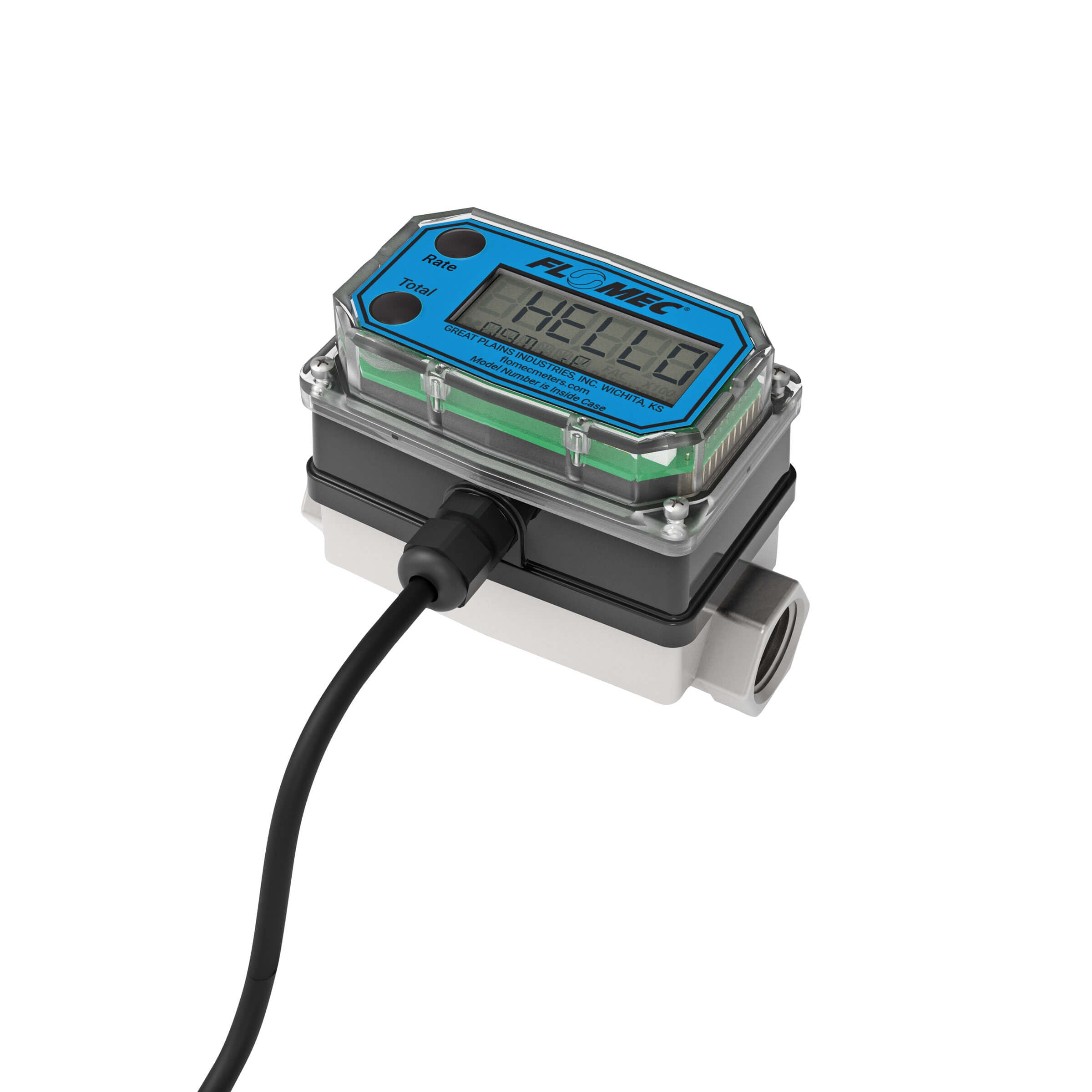 1/2" Turbine Stainless Steel NPT G2 Flow Meter with Digital Display, Transmitter