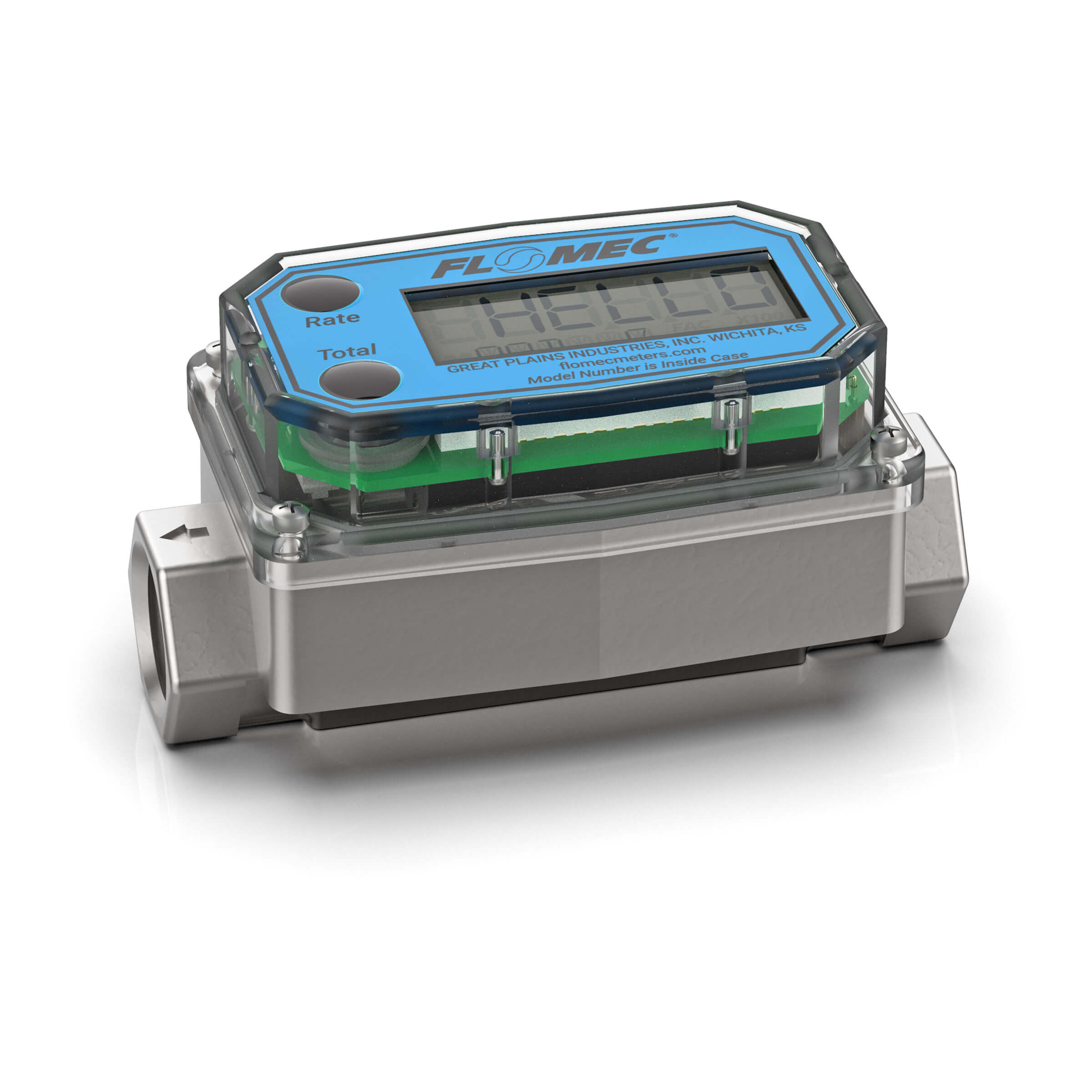 1/2" Turbine Stainless Steel NPT G2 Flow Meter with Digital Display, Hazardous Area Approved
