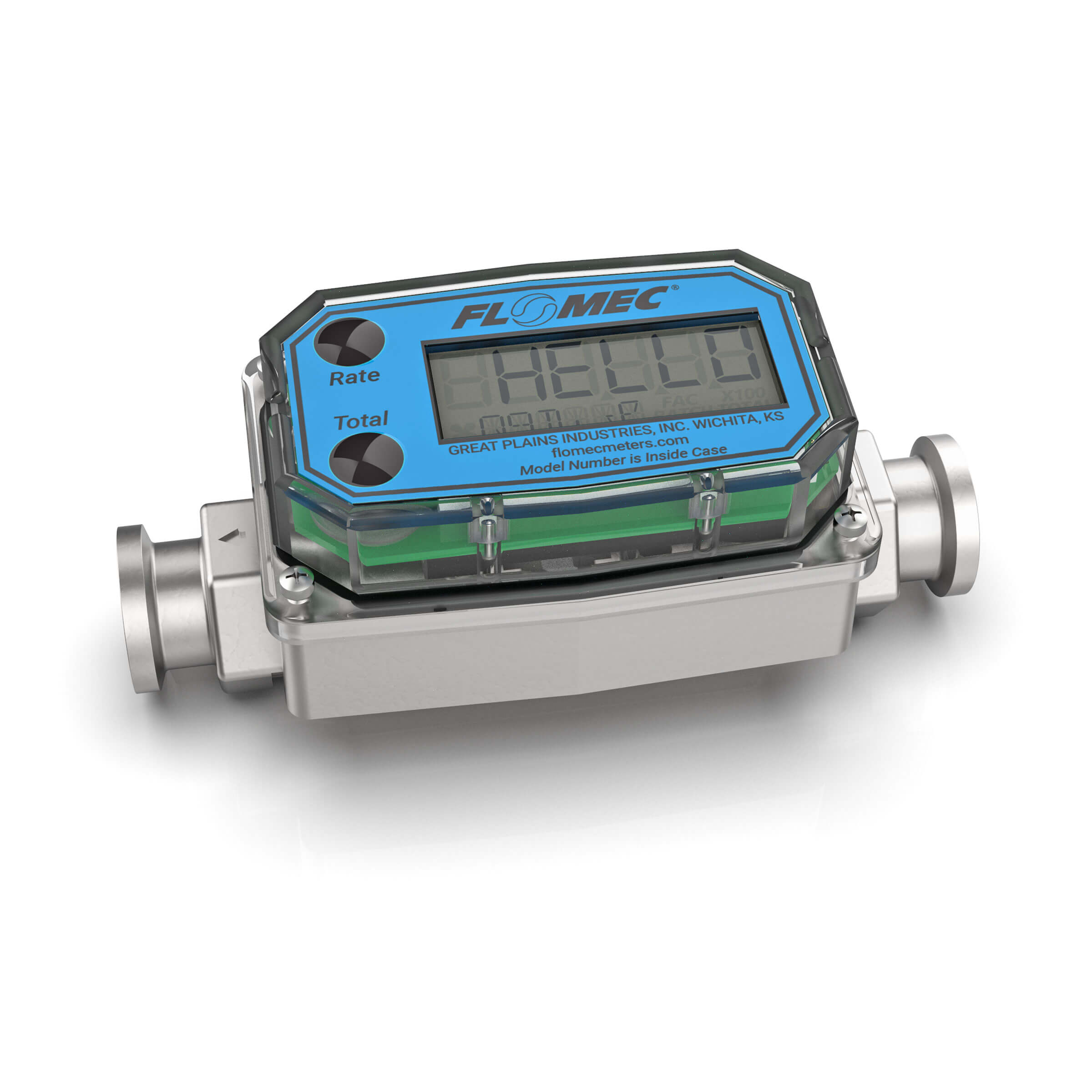 1/2" Turbine Stainless Steel Tri-Clamp G2 Flow Meter with Digital Display, Hazardous Area Approved