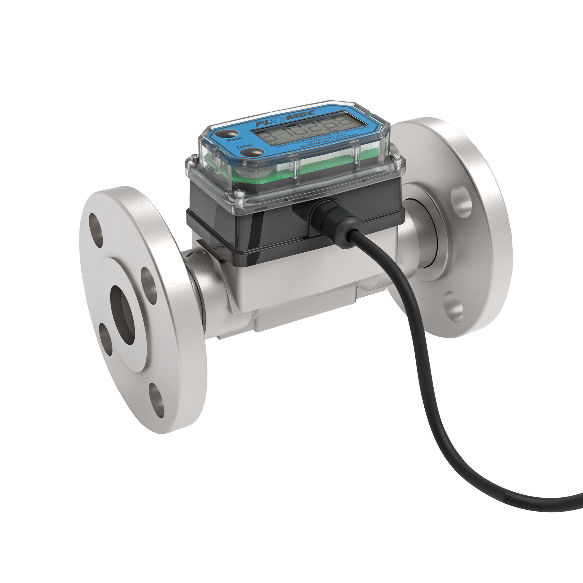 1" Turbine Stainless Steel ANSI Flange G2 Flow Meter with Digital Display, Transmitter