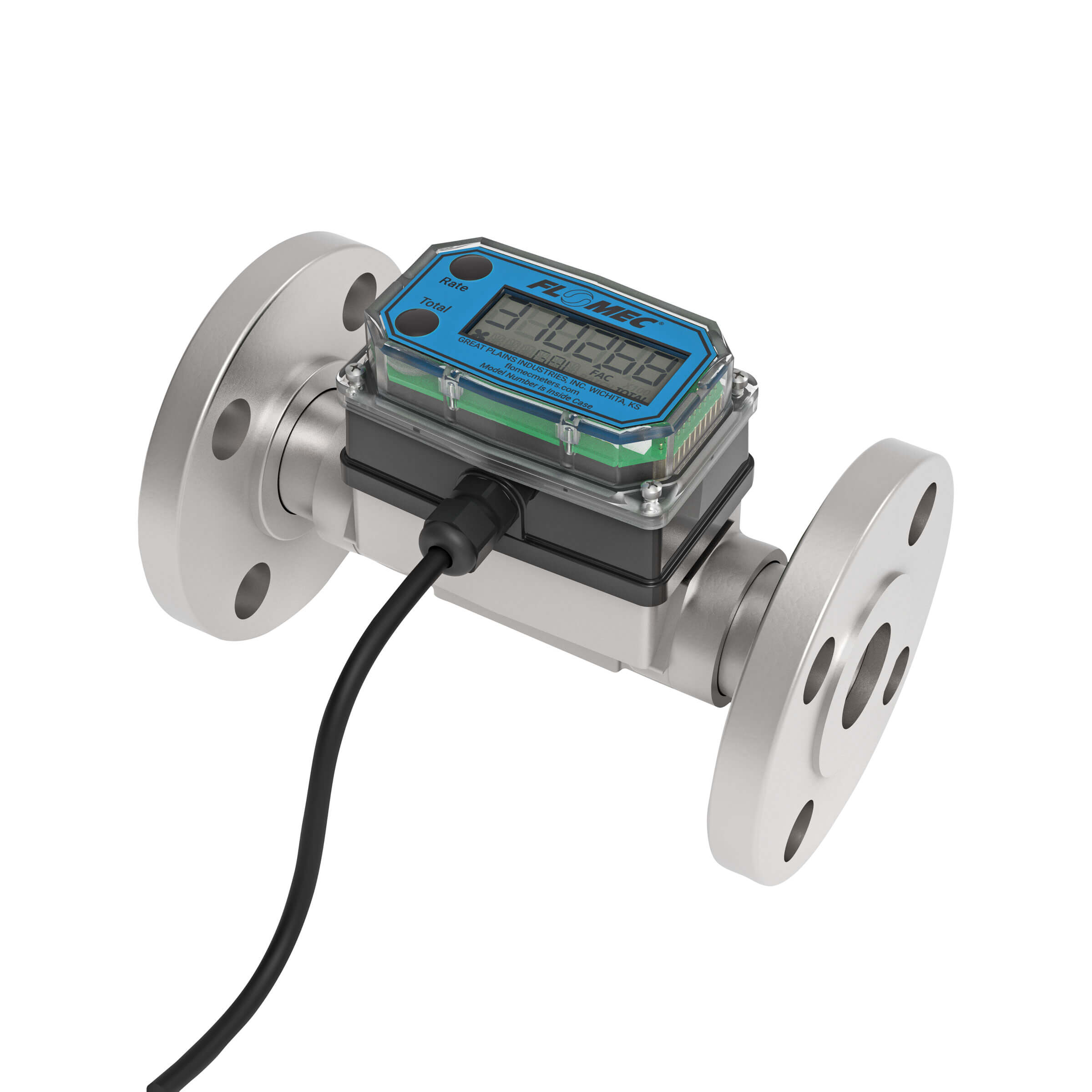 1" Turbine Stainless Steel ANSI Flange G2 Flow Meter with Digital Display, Transmitter