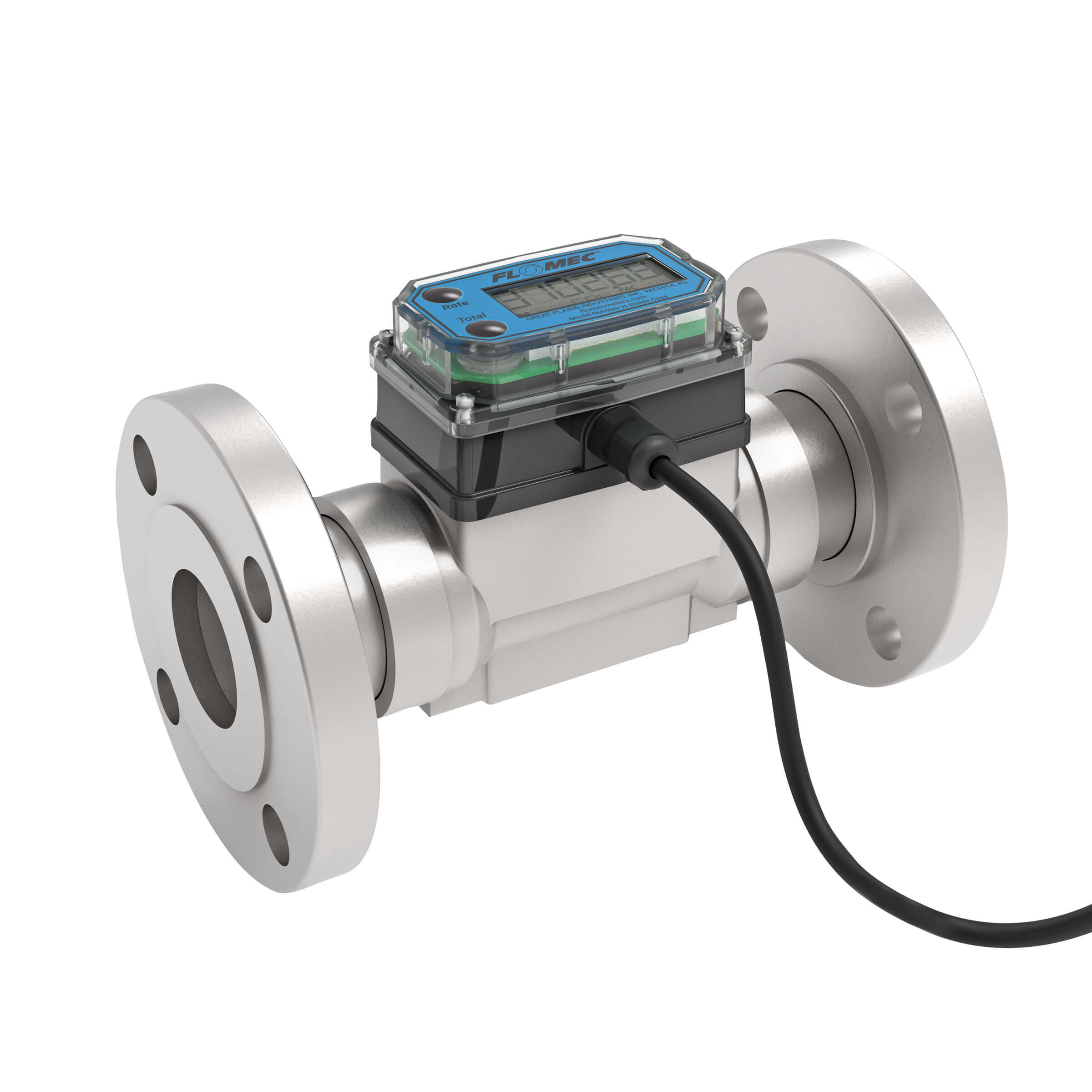 1-1/2" Turbine Stainless Steel #150 ANSI Flange G2 Flow Meter with Digital Display, Transmitter