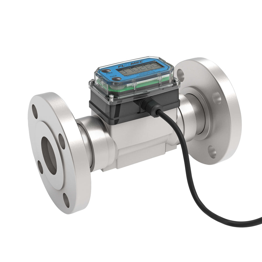 1-1/2" Turbine Stainless Steel #150 ANSI Flange G2 Flow Meter with Digital Display, Transmitter