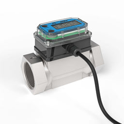 1-1/2" Turbine Stainless Steel NPT G2 Flow Meter with Digital Display, Transmitter