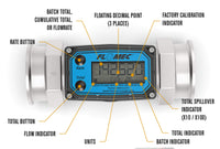 1-1/2" Stainless Steel High-Temperature G2 Flow Meter with Digital Display, Tri-Clamp