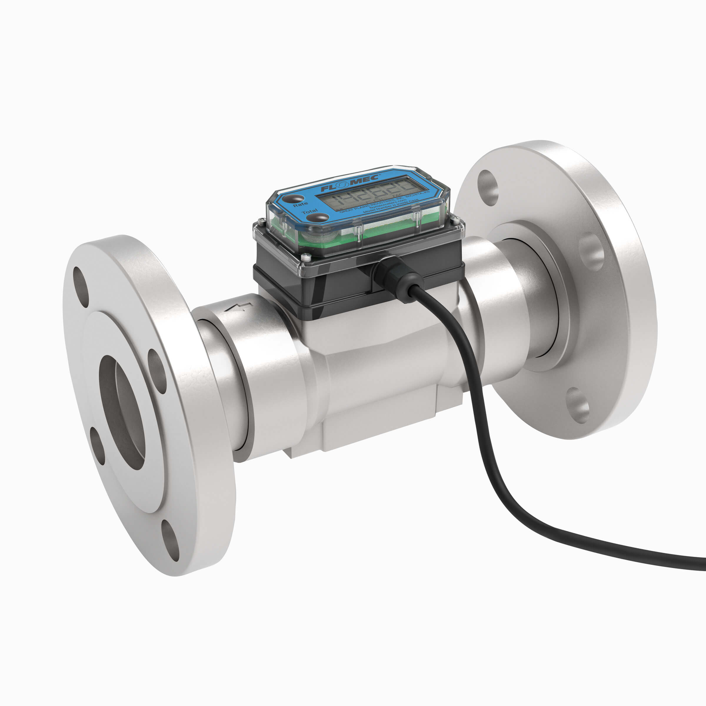 2" Turbine Stainless Steel #150 ANSI Flange G2 Flow Meter with Digital Display, Transmitter