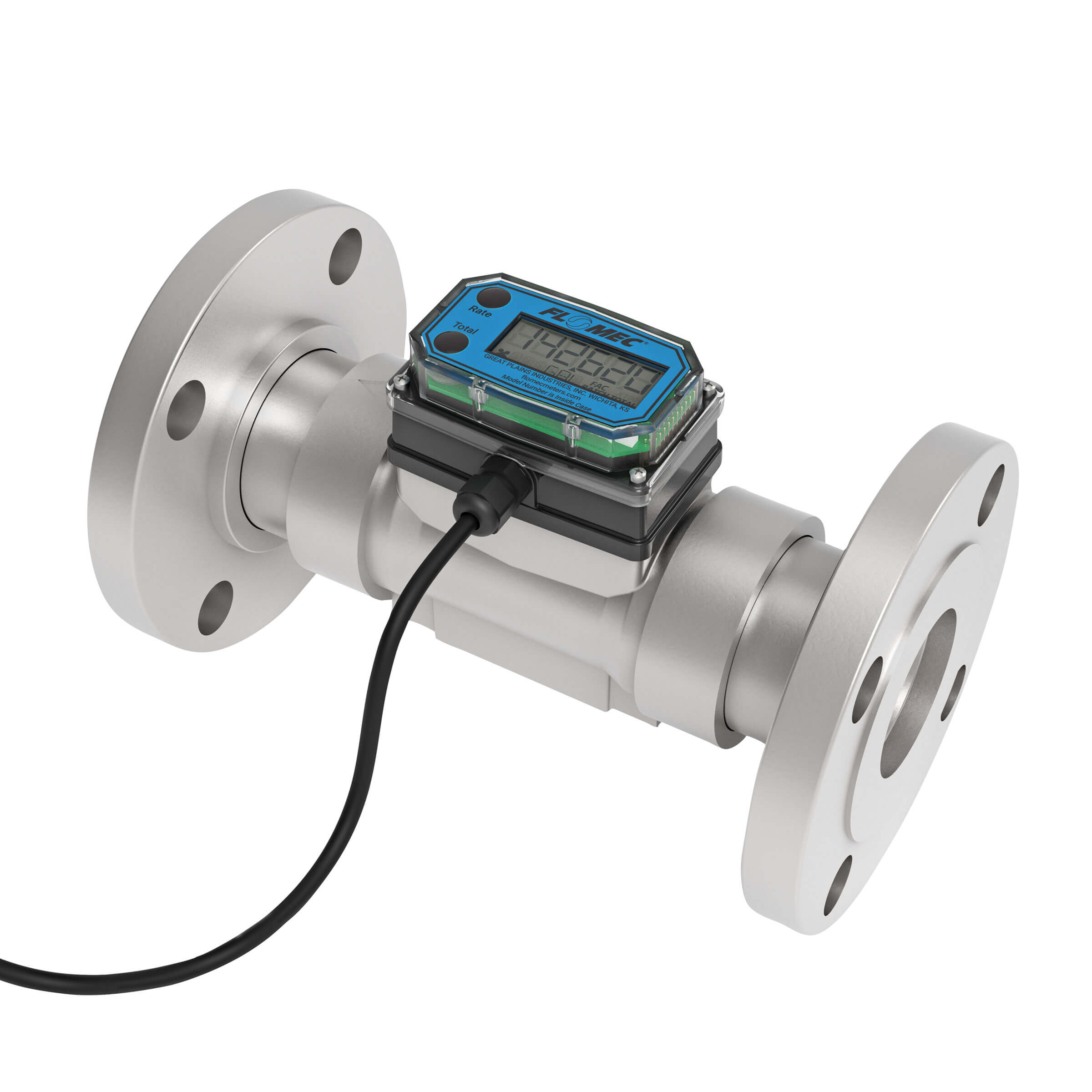 2" Turbine Stainless Steel #150 ANSI Flange G2 Flow Meter with Digital Display, Transmitter