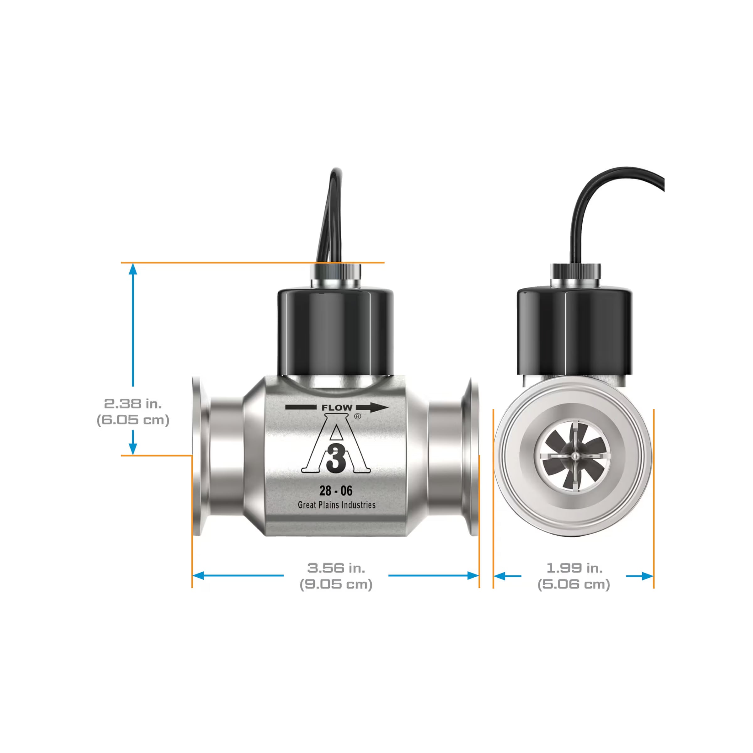 1" Stainless Steel 3A Sanitary Tri-Clamp G3A Blind Transmitter, 2-Wire Magnetic Pickup