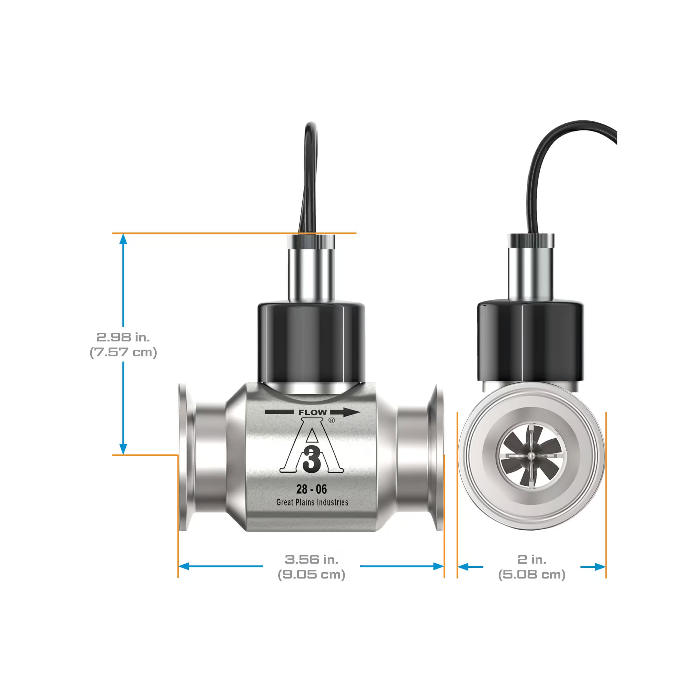 1" Stainless Steel 3A Sanitary Tri-Clamp G3A Blind Transmitter, 3-Wire Magnetic Pickup