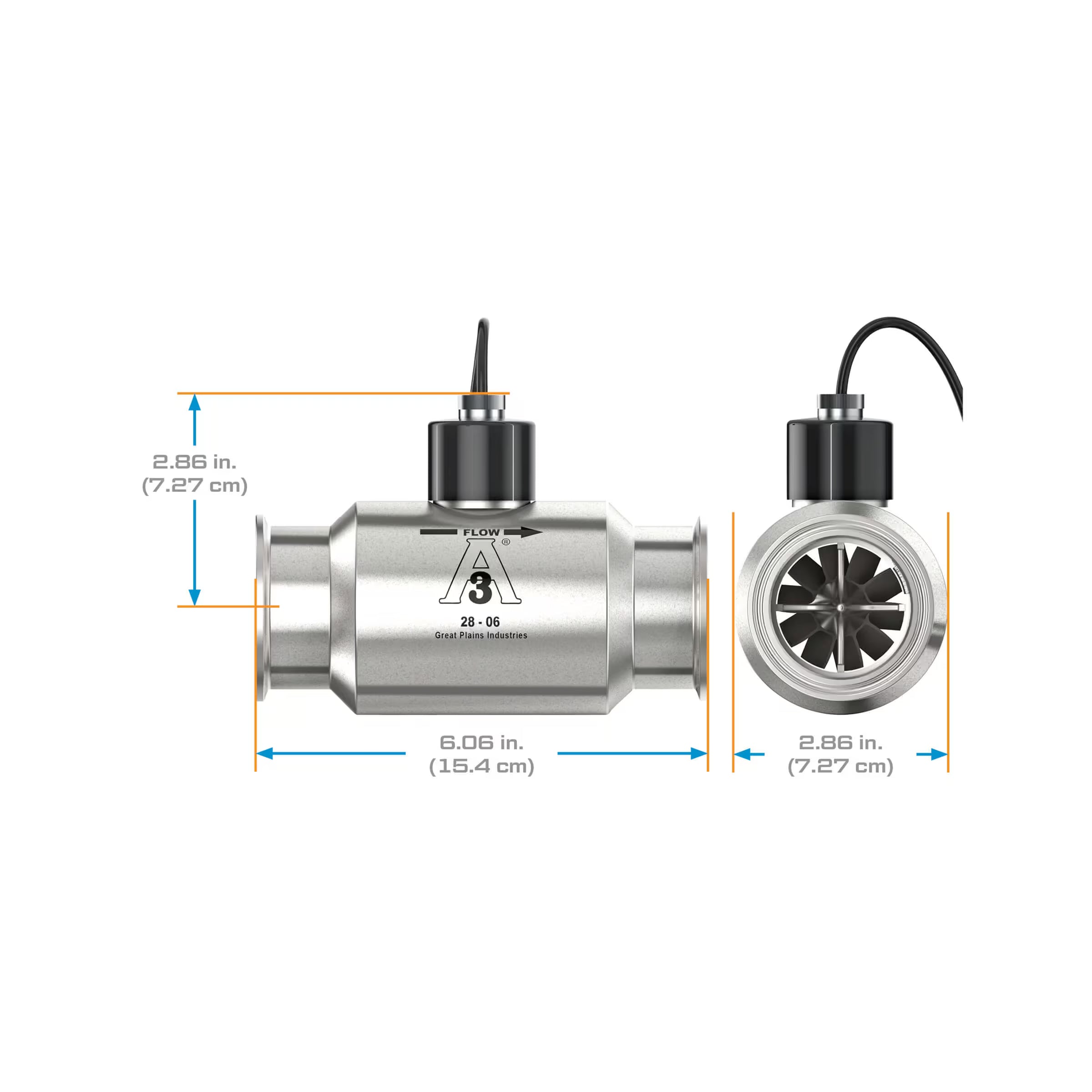 2" Stainless Steel 3A Sanitary Tri-Clamp G3A Blind Transmitter, 2-Wire Magnetic Pickup