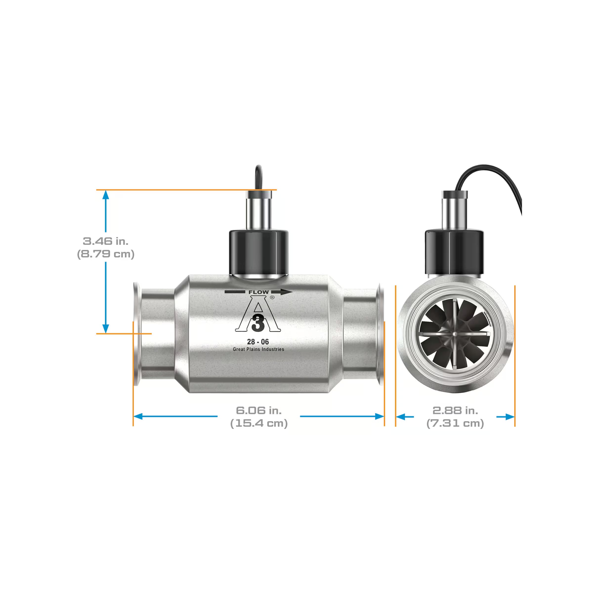 2" Stainless Steel 3A Sanitary Tri-Clamp G3A Blind Transmitter, 3-Wire Magnetic Pickup
