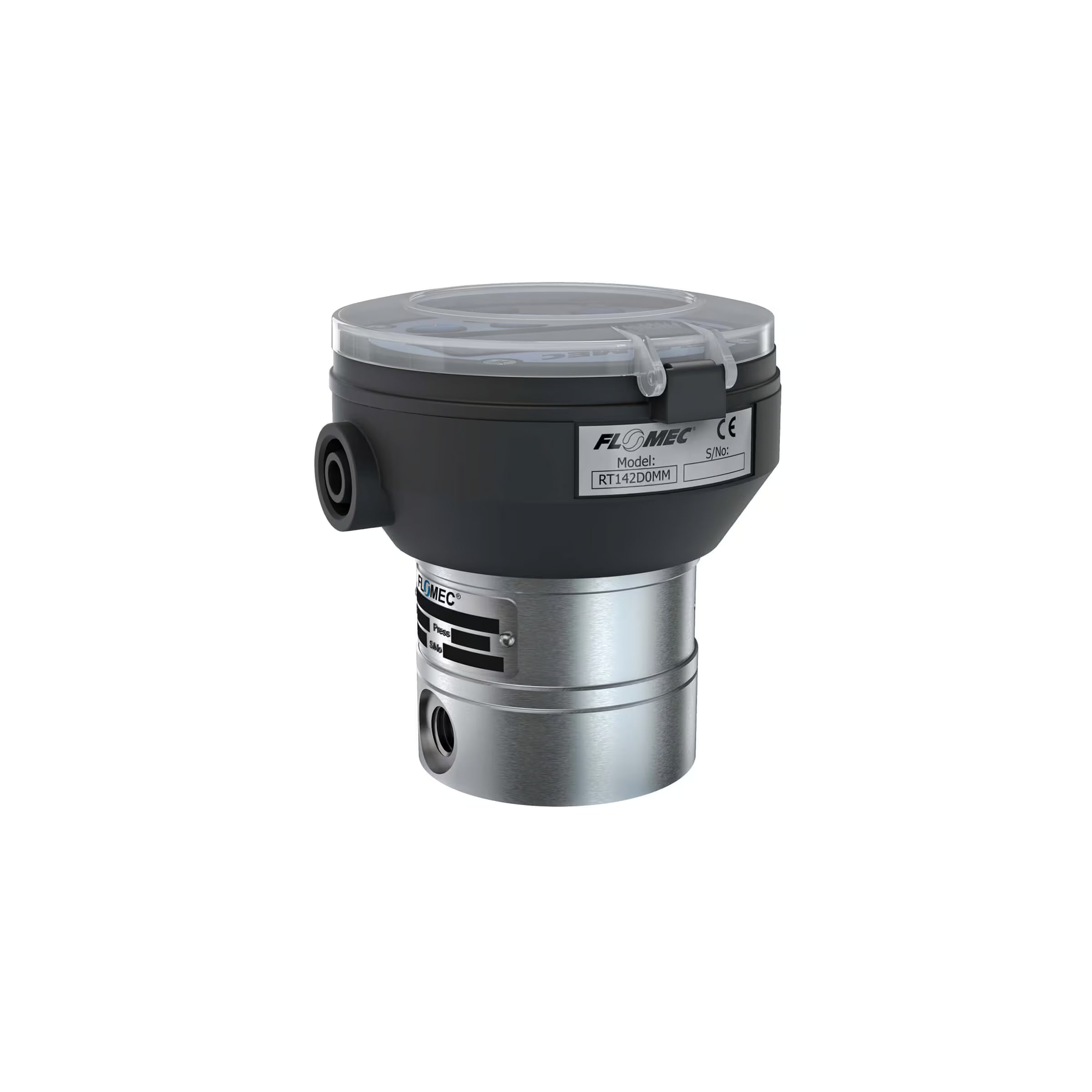 1/4" Oval Gear Aluminum NPT Flow Meter, RT14 Transmitter with Built-In Digital Display