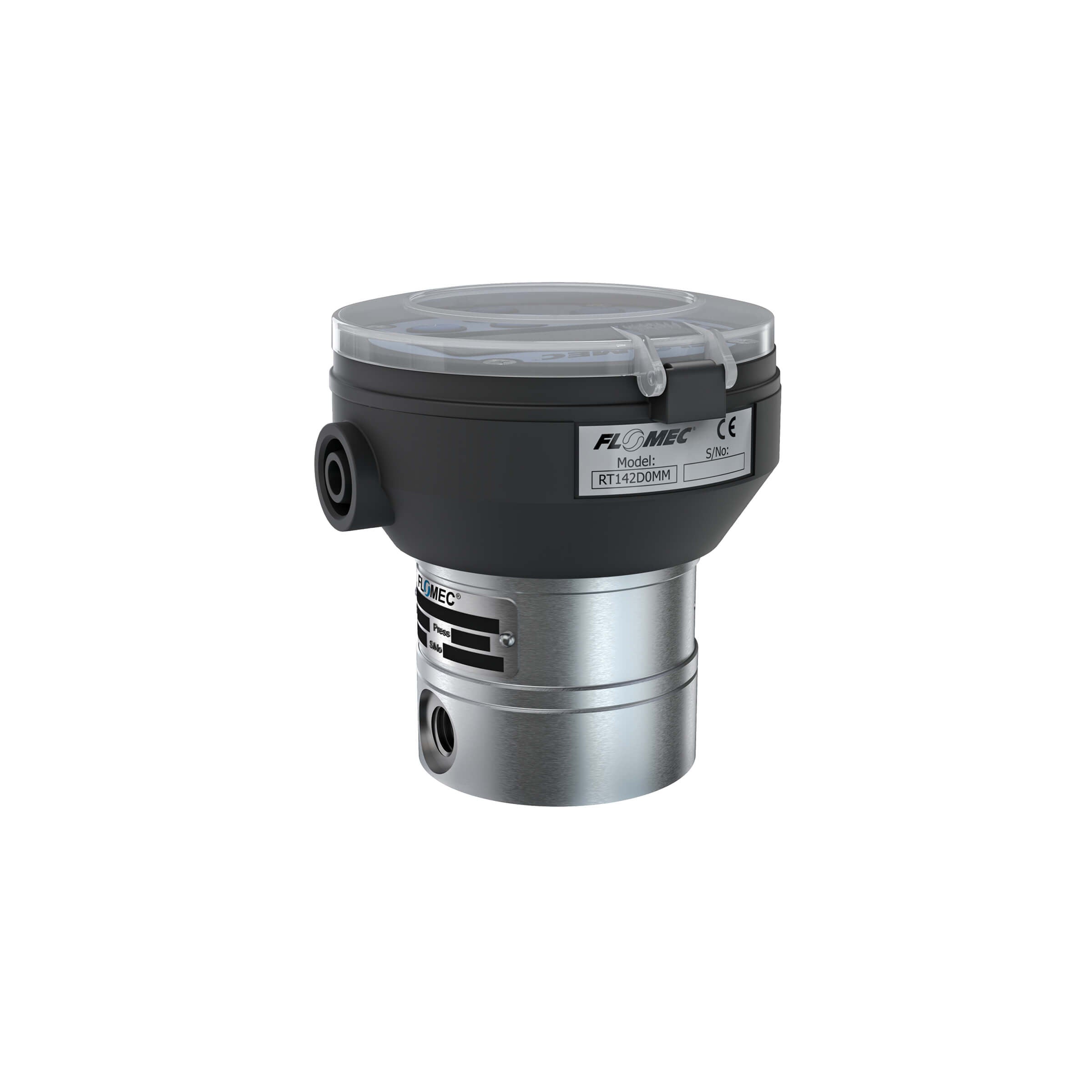 1" Oval Gear Aluminum NPT Flow Meter, RT14 Transmitter with Built-In Digital Display