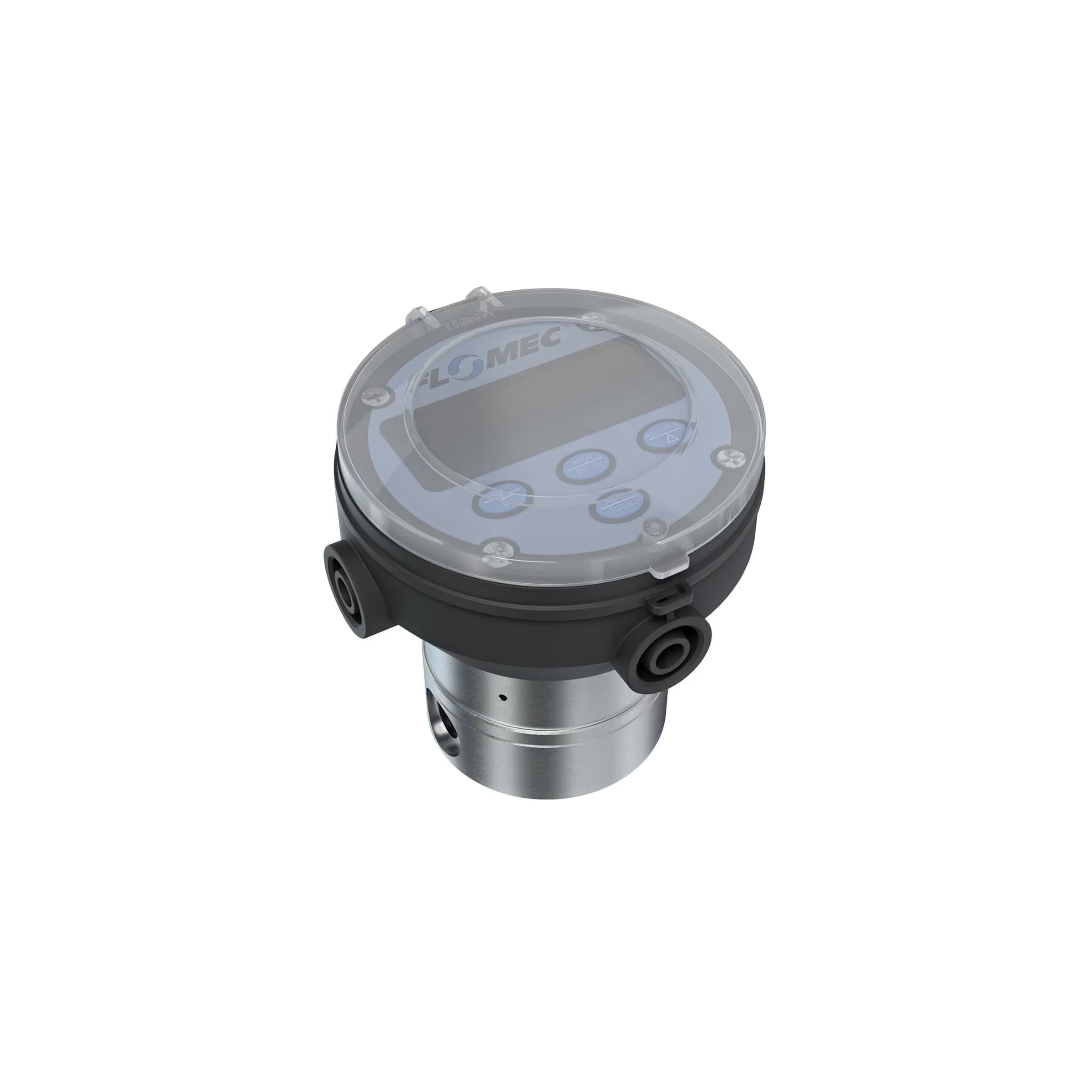 1/4" Oval Gear Aluminum NPT Flow Meter, RT14 Transmitter with Built-In Digital Display