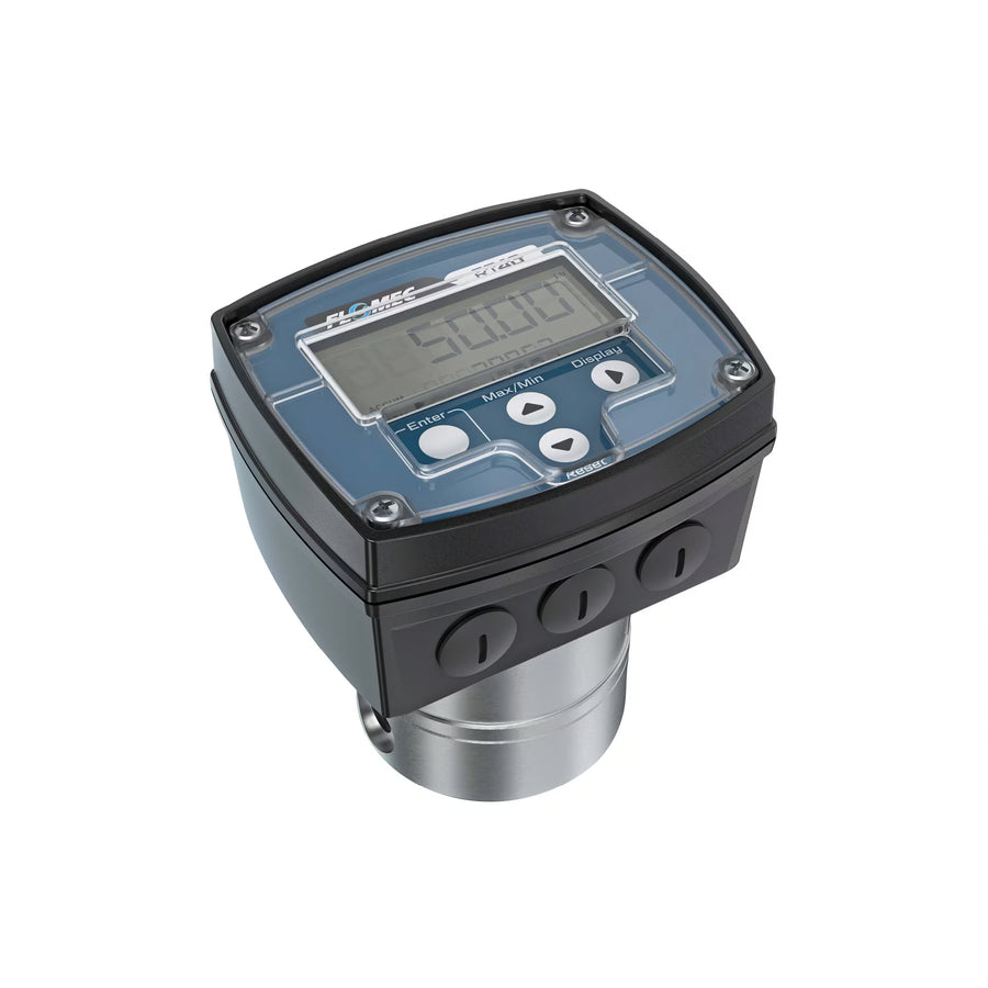 1/4" Oval Gear Aluminum NPT Flow Meter, RT40 Transmitter with Built-In Digital Display