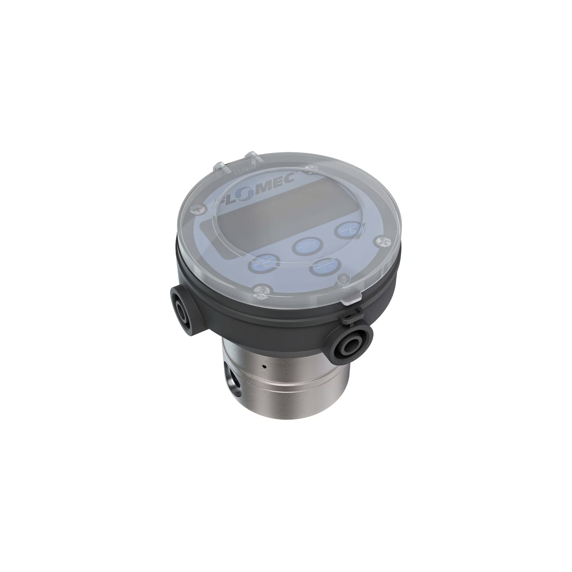 1/4" Oval Gear Stainless Steel NPT Flow Meter, RT14 Transmitter with Built-In Digital Display